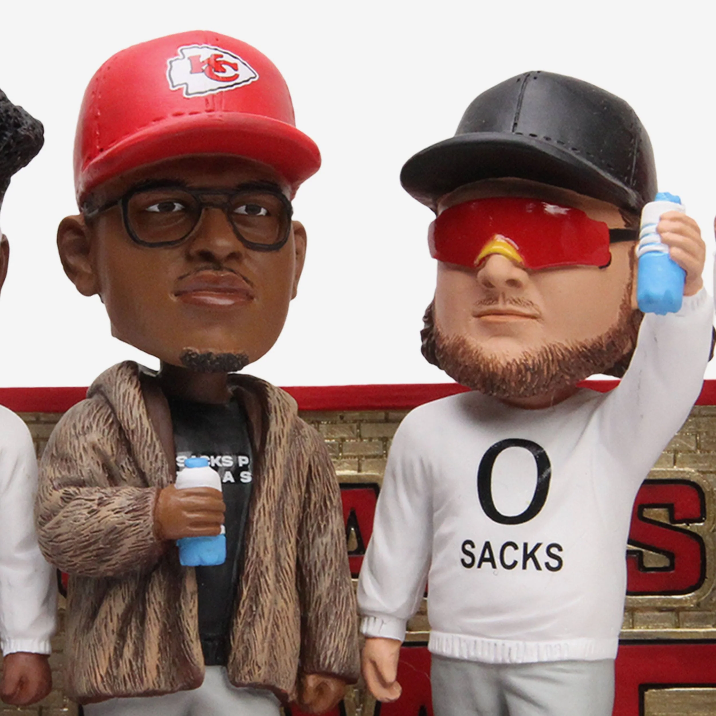 Kansas City Chiefs Super Bowl LVII Champions Offensive Line Zero Sacks Mini Bobblehead Scene - Image 2
