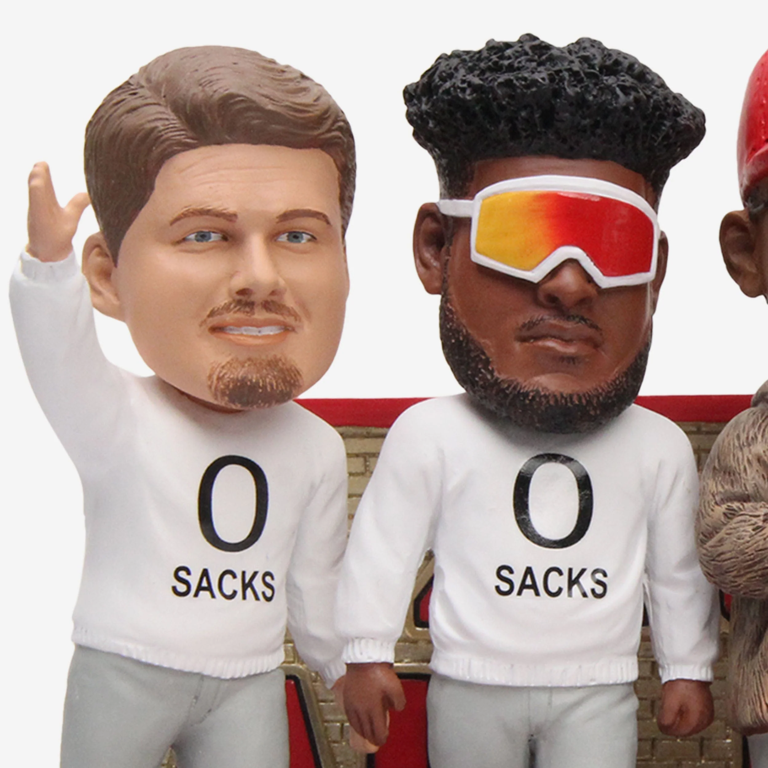 Kansas City Chiefs Super Bowl LVII Champions Offensive Line Zero Sacks Mini Bobblehead Scene - Image 3