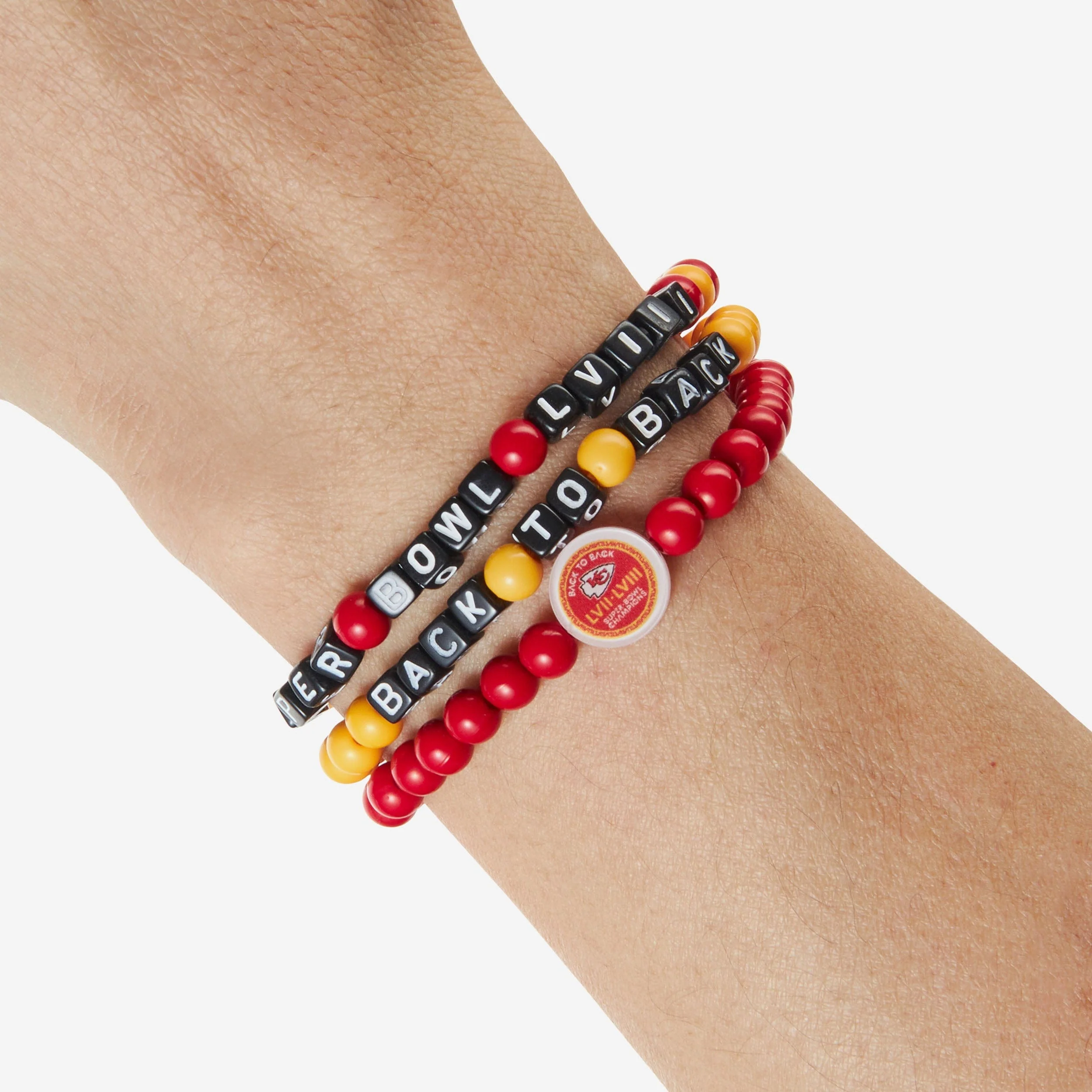 Kansas City Chiefs Super Bowl LVIII Champions 3 Pack Beaded Friendship Bracelet - Image 4