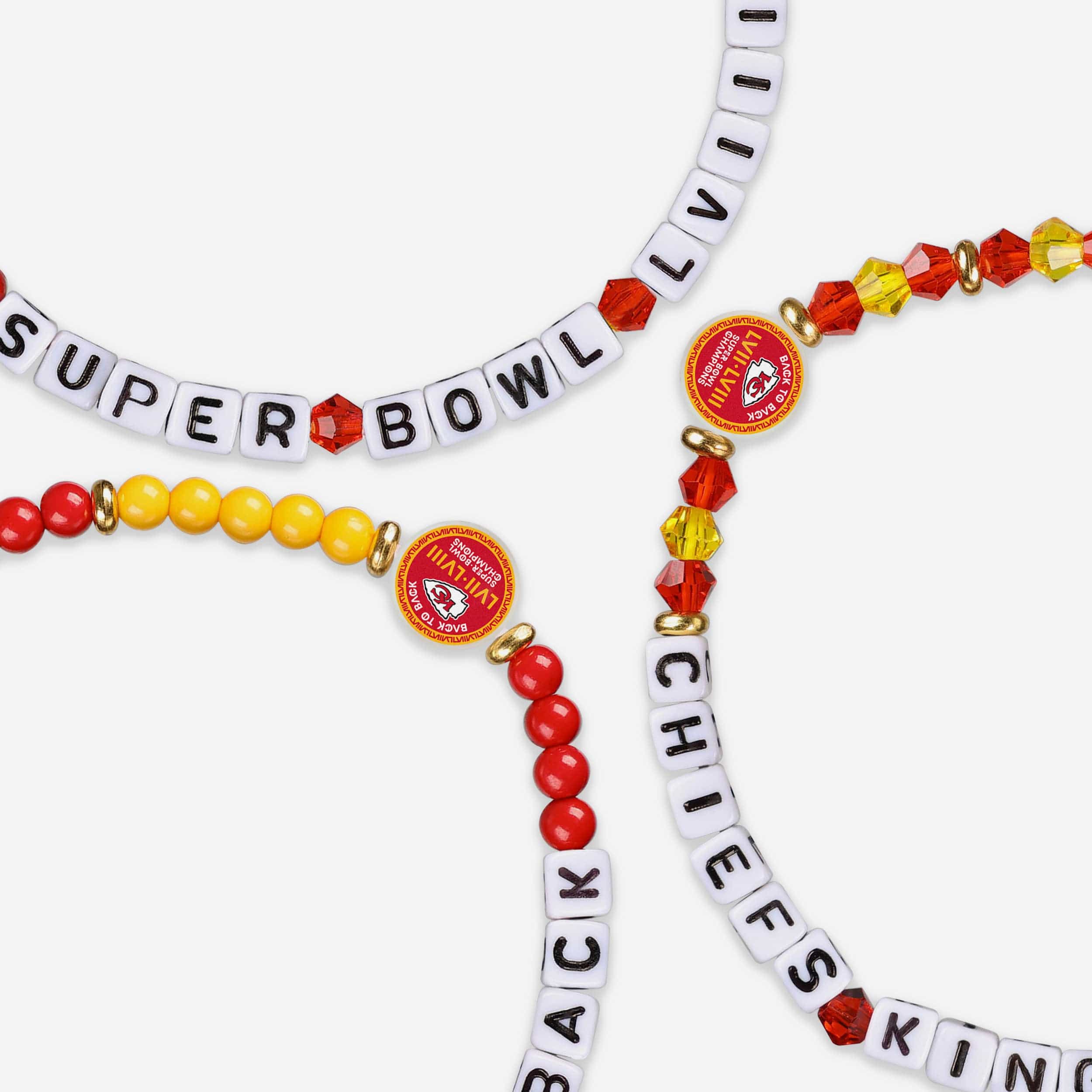 Kansas City Chiefs Super Bowl LVIII Champions 3 Pack Friendship Bracelet - Image 2