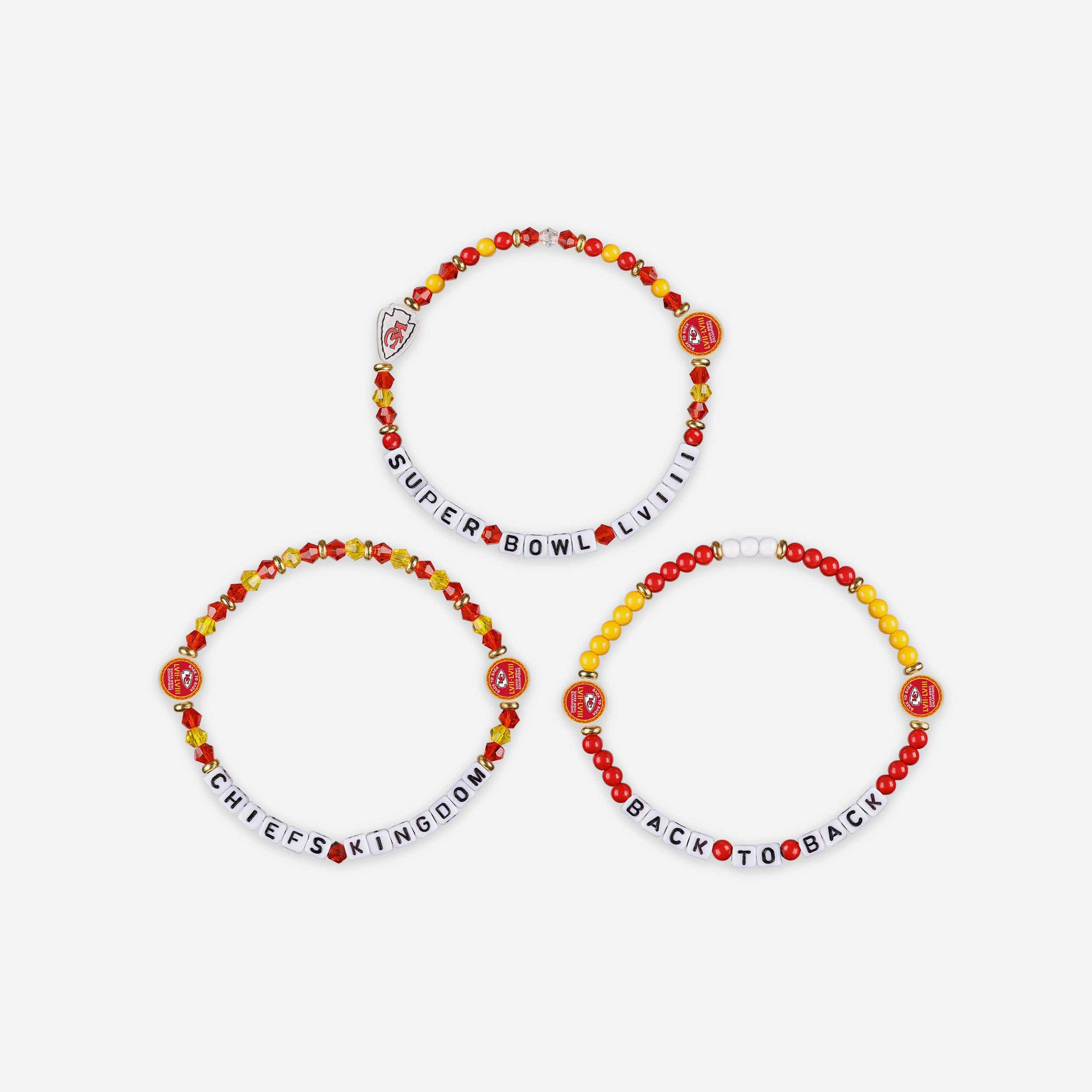 Kansas City Chiefs Super Bowl LVIII Champions 3 Pack Friendship Bracelet - Image 3
