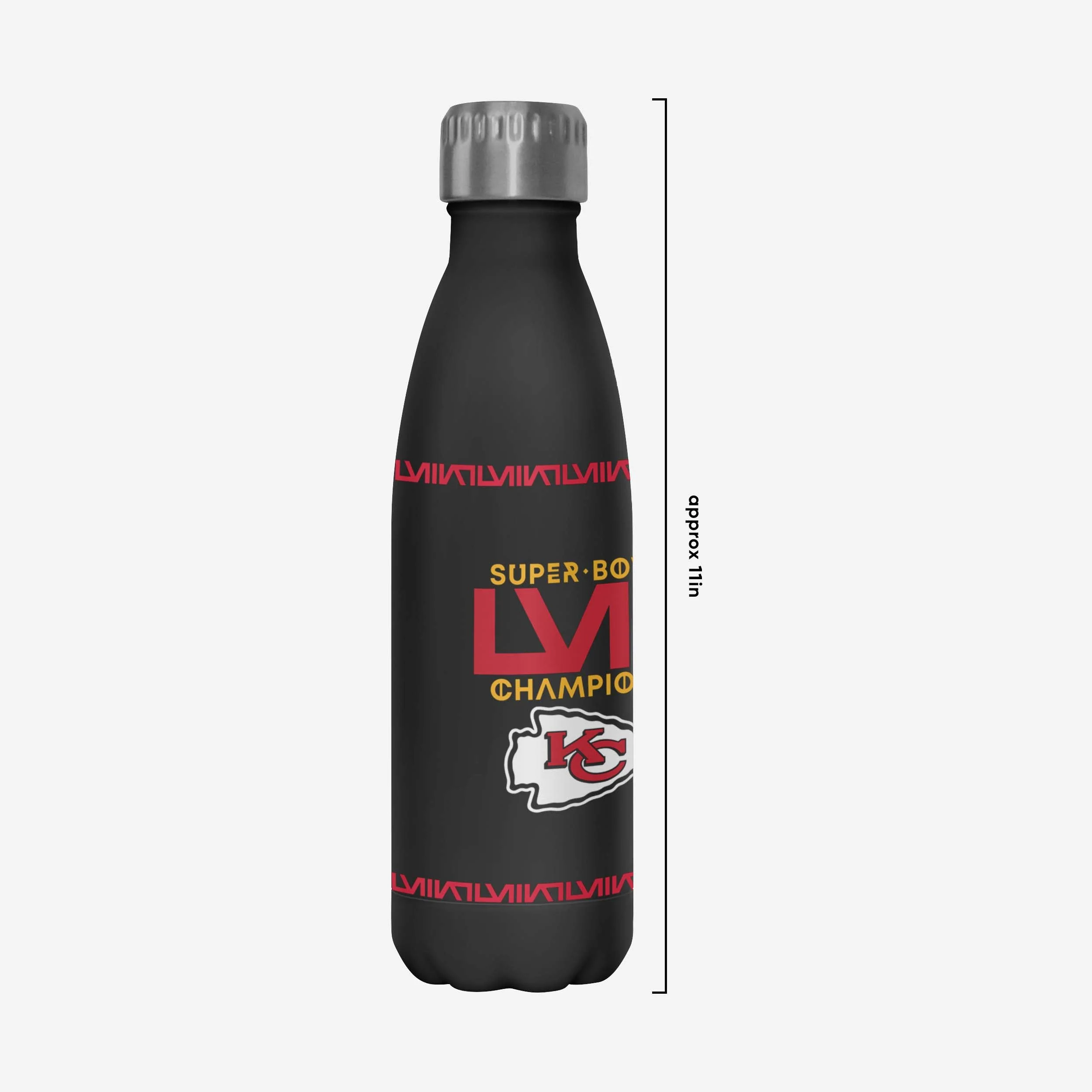 Kansas City Chiefs Super Bowl LVIII Champions Black Diamond 17 oz Stainless Steel Bottle - Image 3