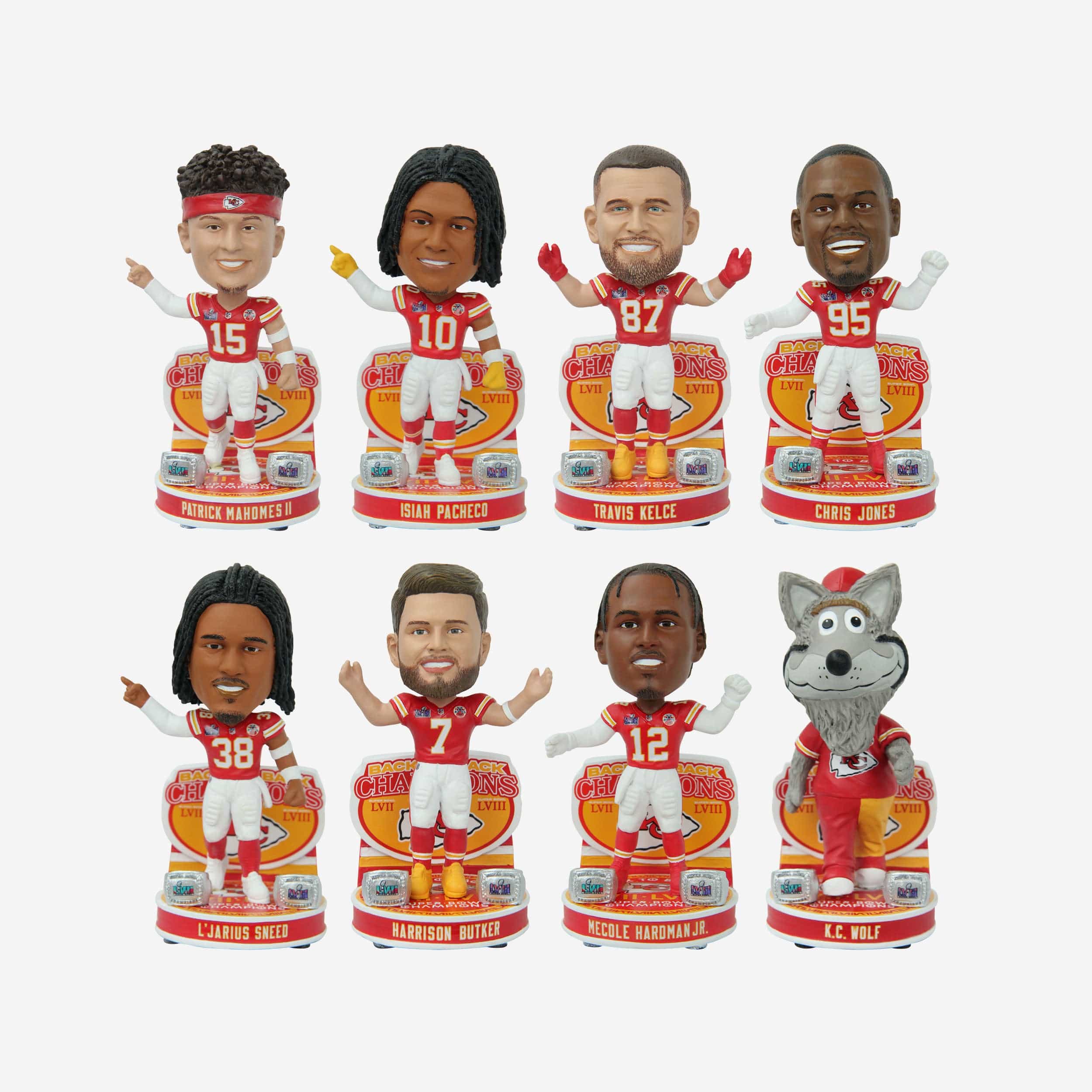Kansas City Chiefs Super Bowl LVIII Champions Mini Bobblehead Boxed Set