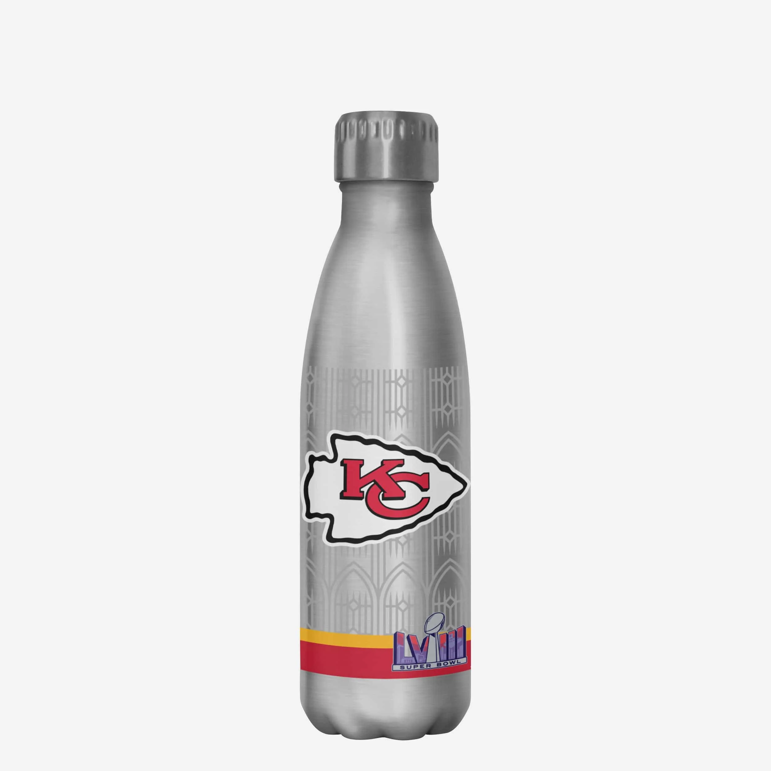 Kansas City Chiefs Super Bowl LVIII Champions Silver 17 oz Stainless Steel Bottle