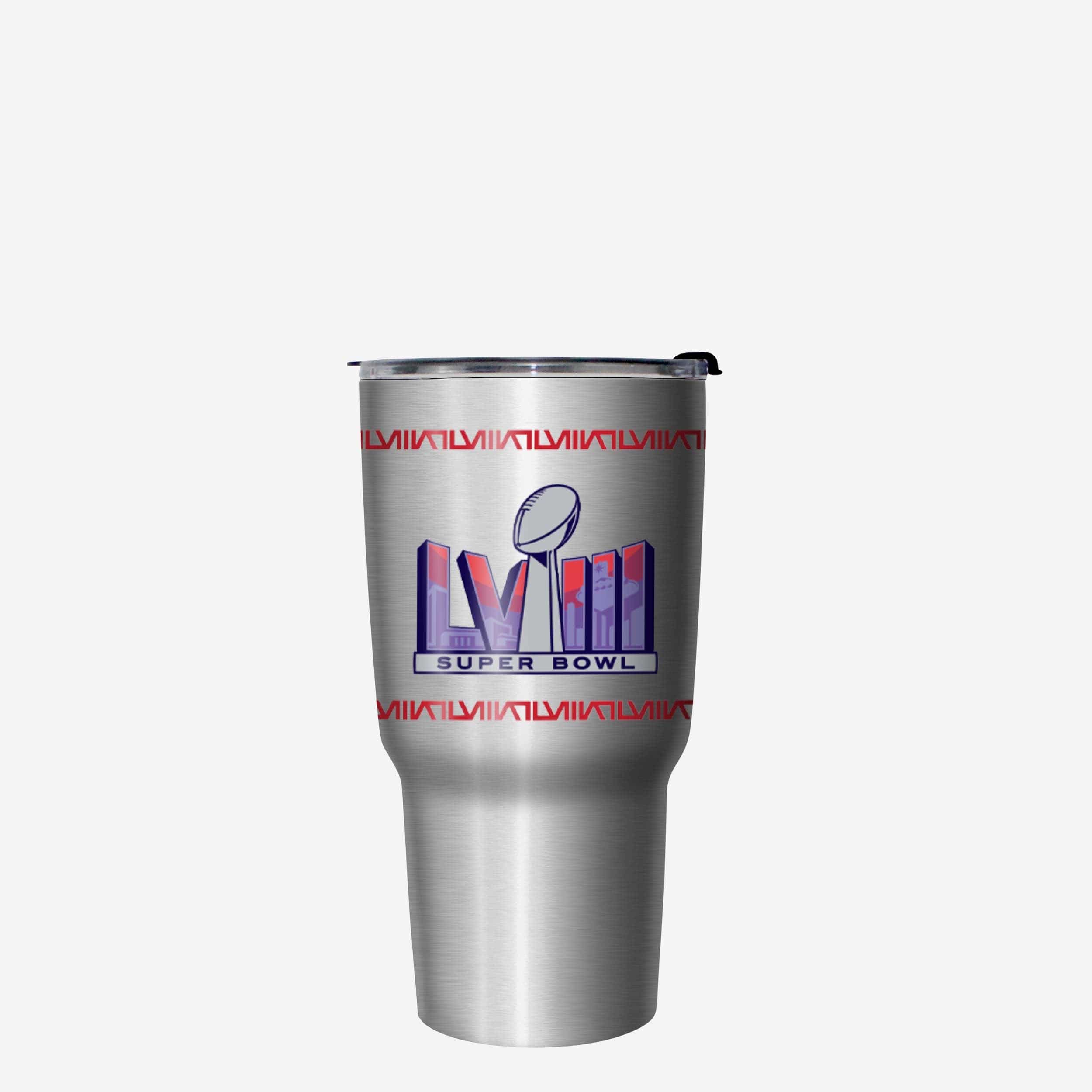 Kansas City Chiefs Super Bowl LVIII Champions Silver Diamond 27 oz Stainless Steel Tumbler - Image 2