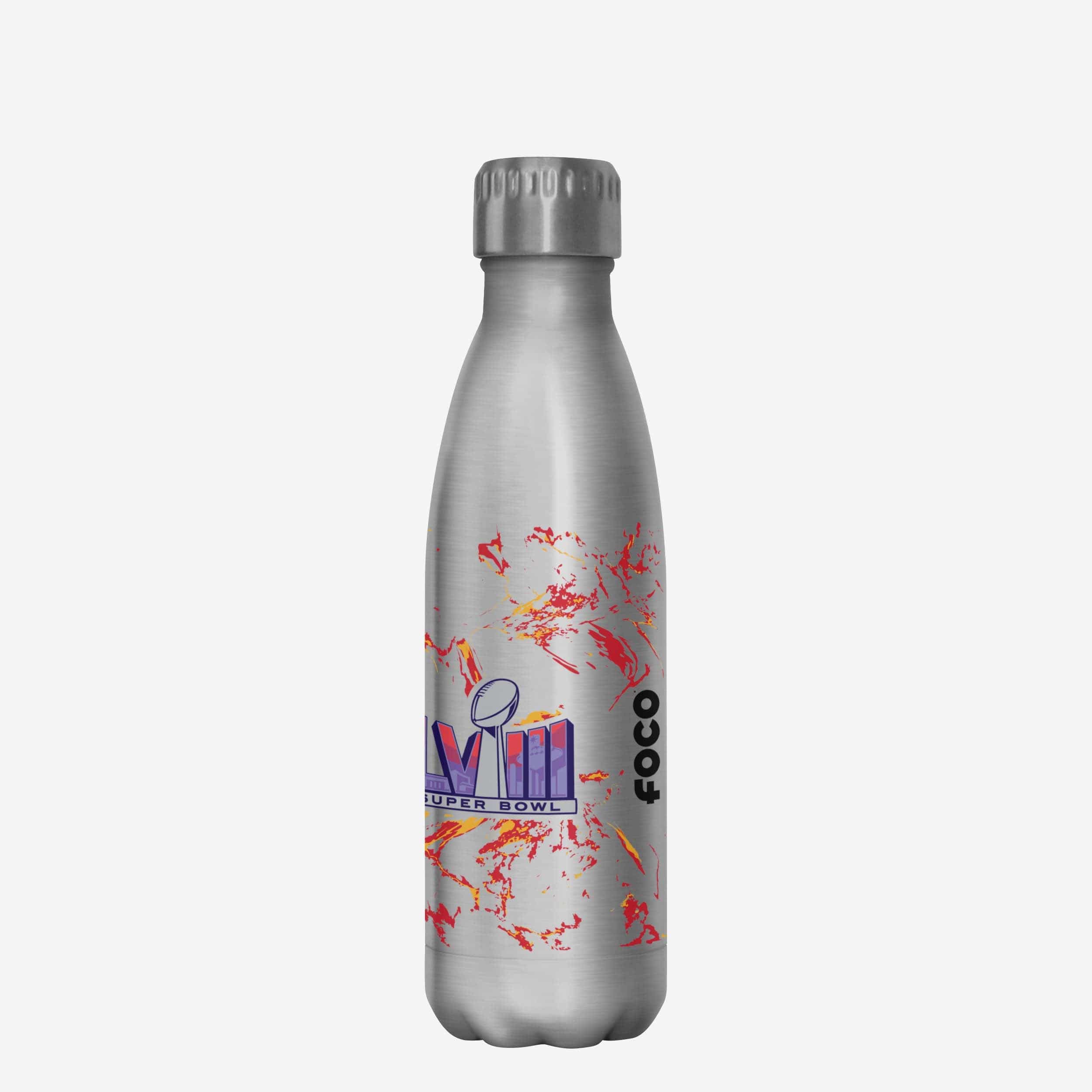 Kansas City Chiefs Super Bowl LVIII Champions Silver Marble 17 oz Stainless Steel Bottle - Image 4