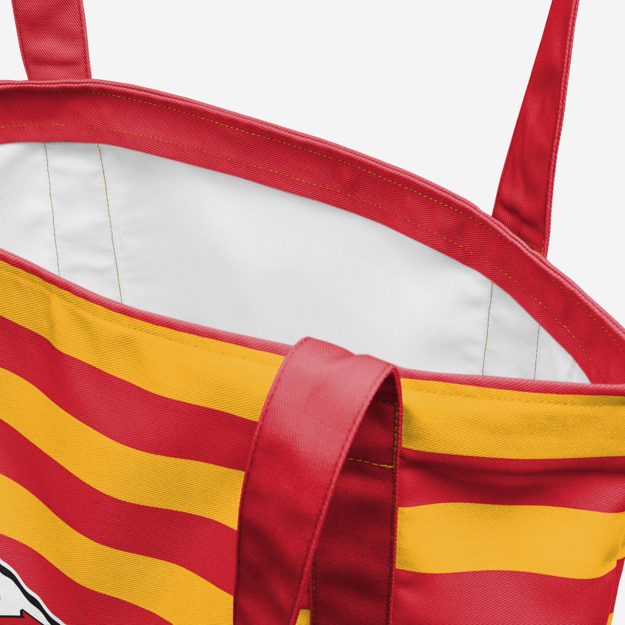 Kansas City Chiefs Team Stripe Canvas Tote Bag - Image 4
