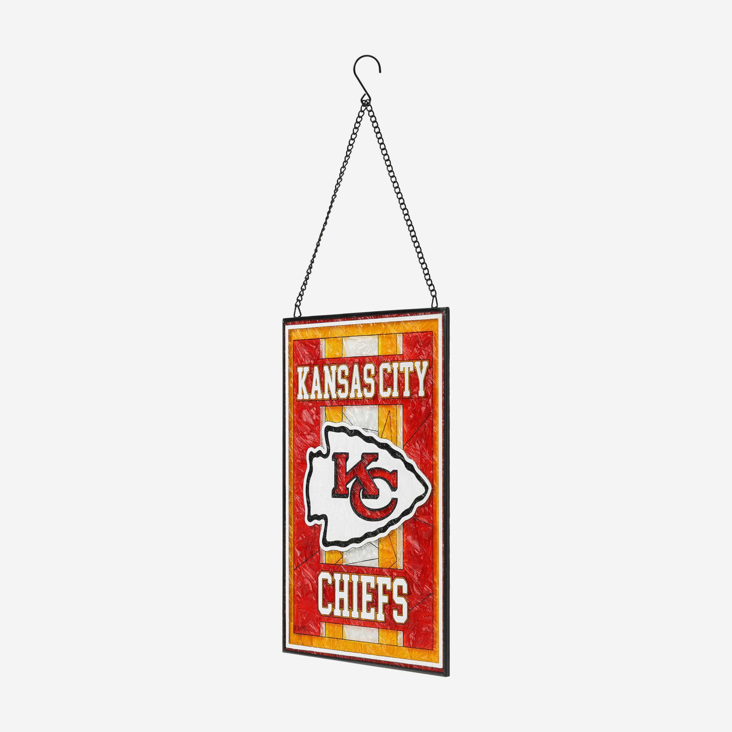 Kansas City Chiefs Team Stripe Stain Glass Sign - Image 2