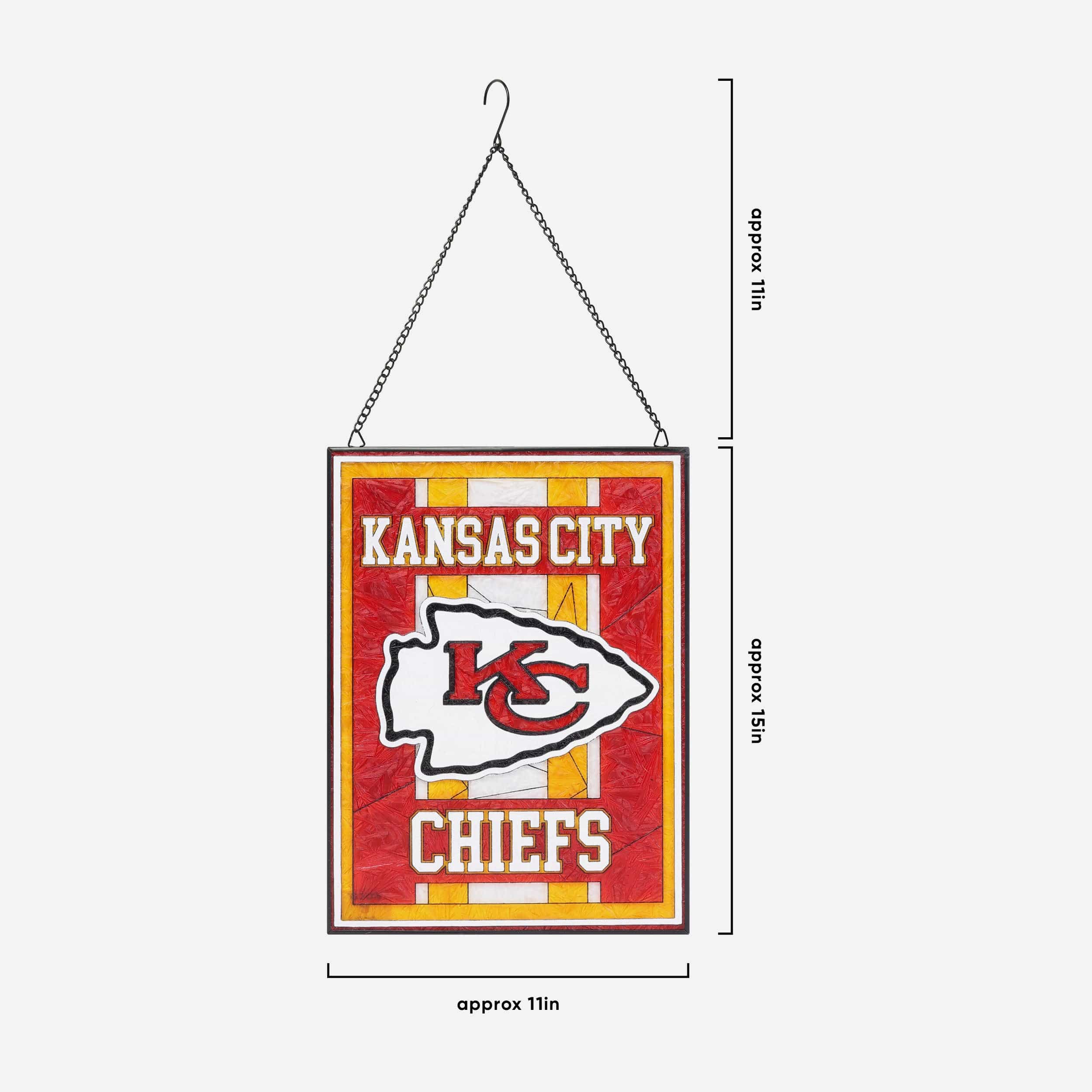 Kansas City Chiefs Team Stripe Stain Glass Sign - Image 3