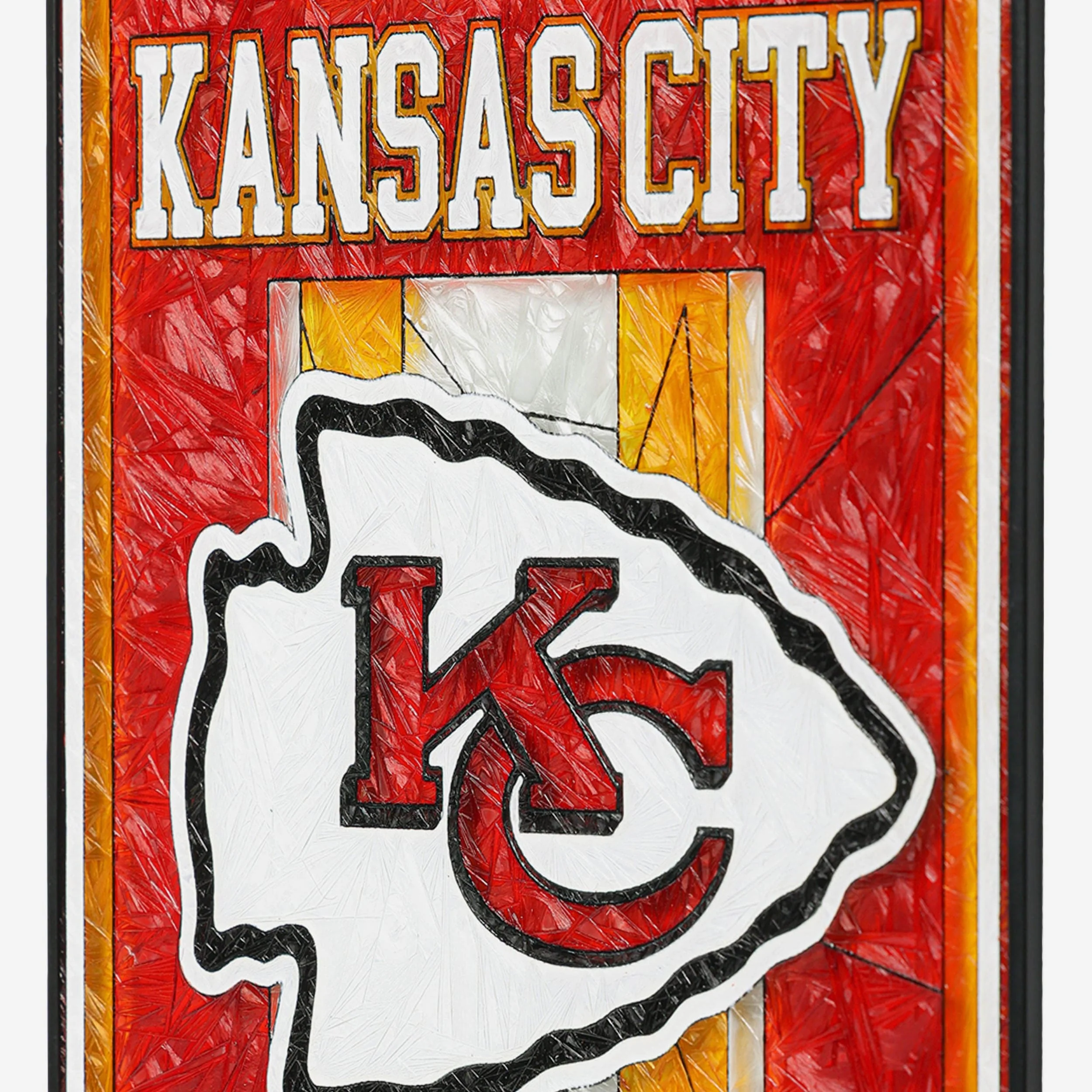 Kansas City Chiefs Team Stripe Stain Glass Sign - Image 5