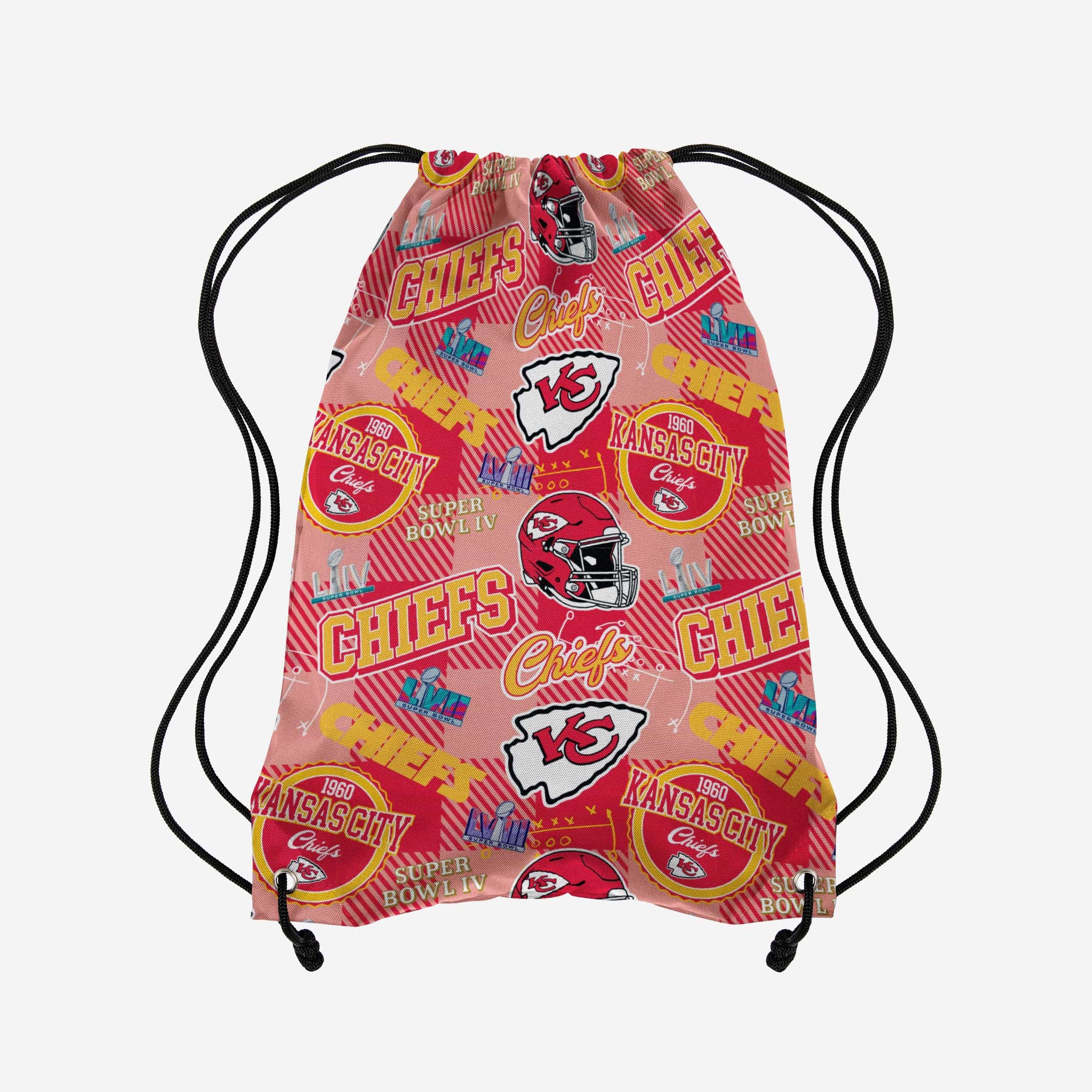 Kansas City Chiefs Thematic Repeat Print Drawstring Backpack