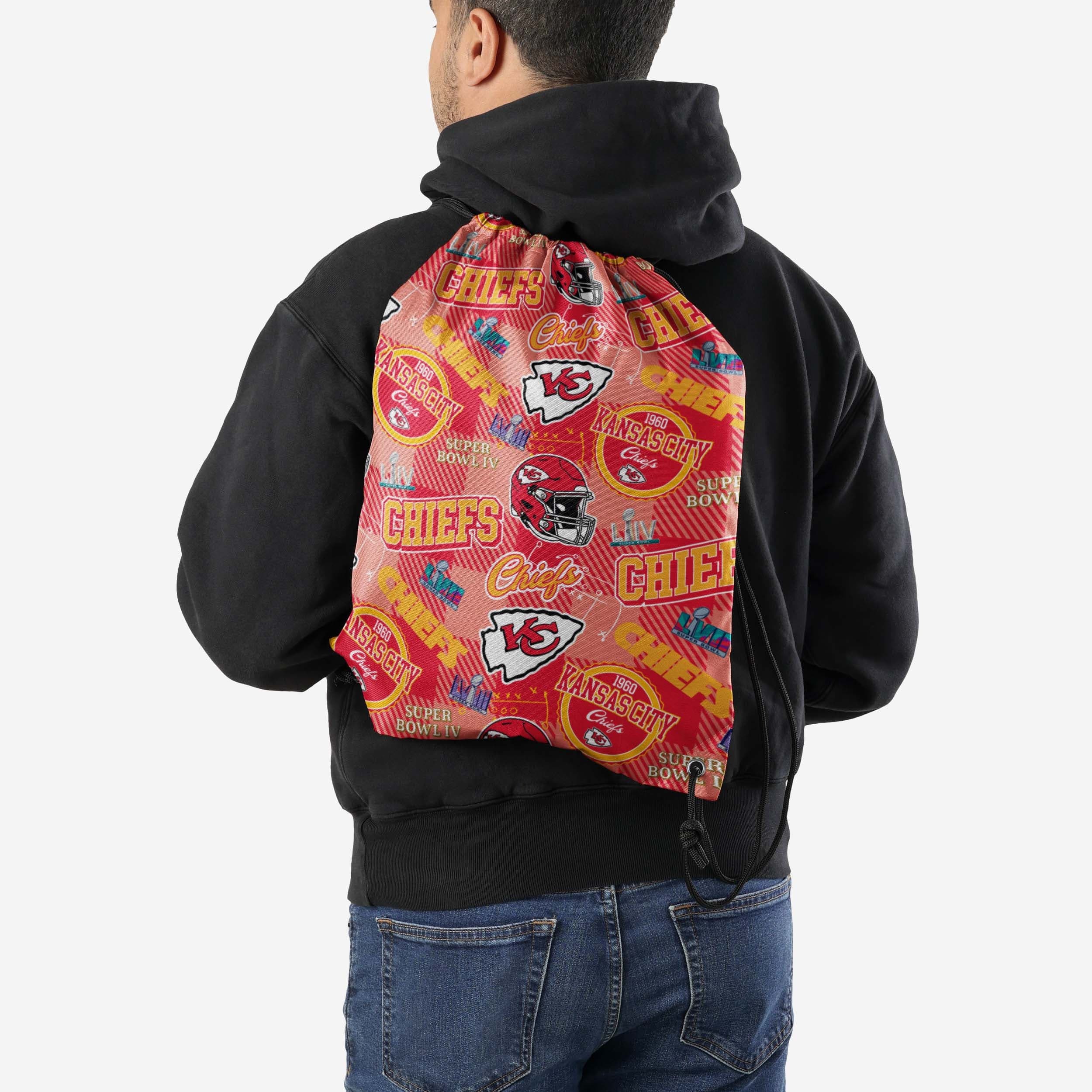 Kansas City Chiefs Thematic Repeat Print Drawstring Backpack - Image 2