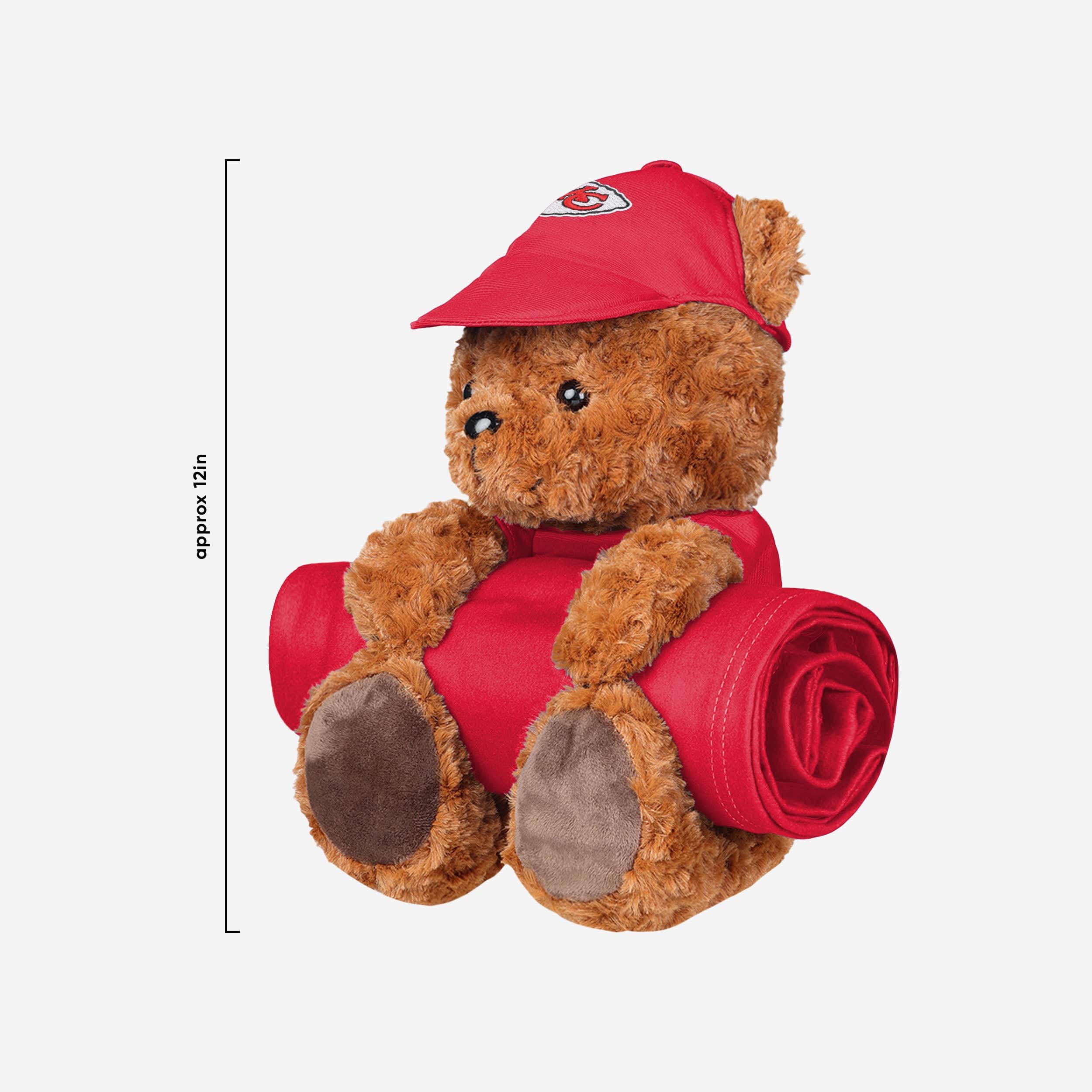 Kansas City Chiefs Throw Blanket With Plush Bear - Image 3