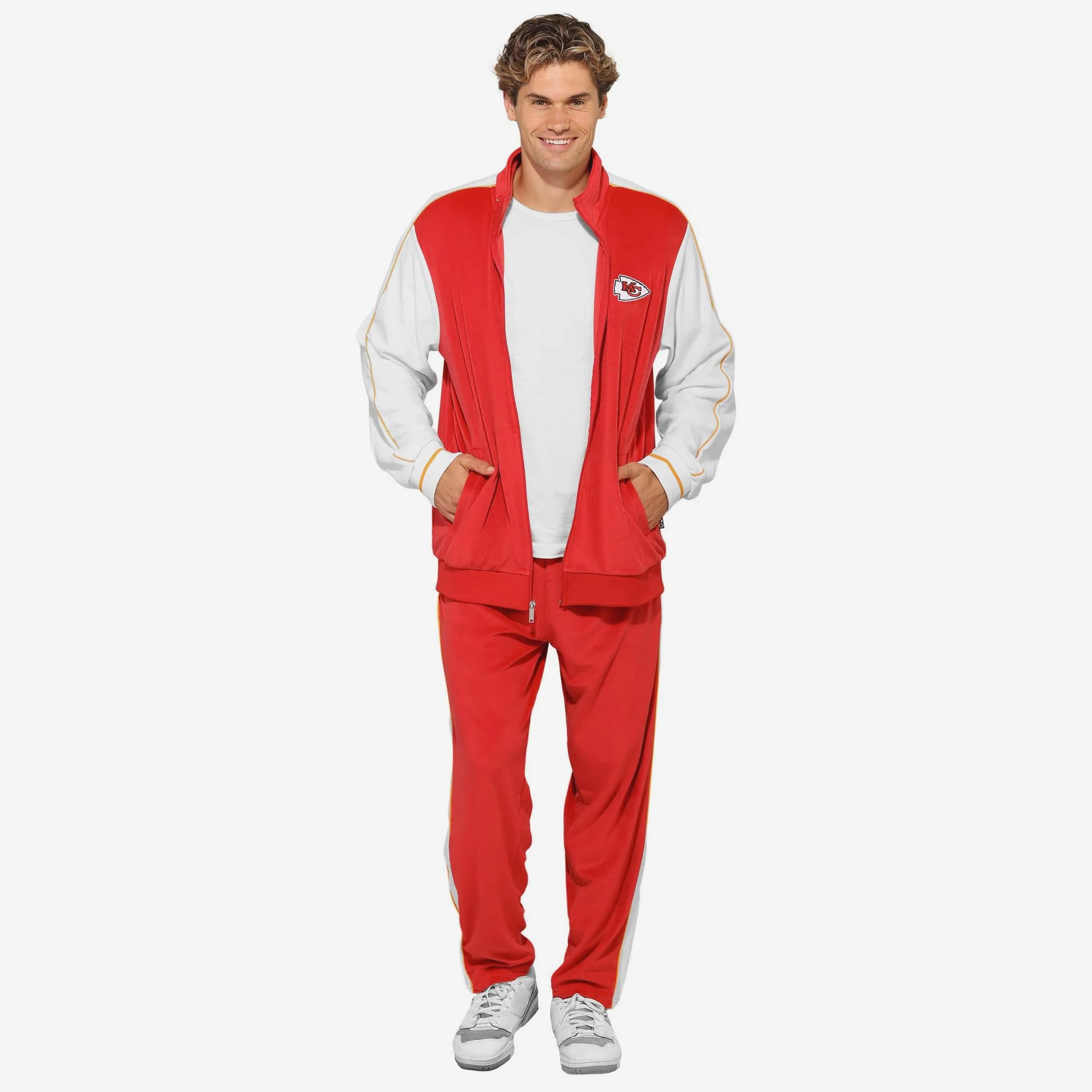 Kansas City Chiefs Two Tone Velour Zip Up Top - Image 5