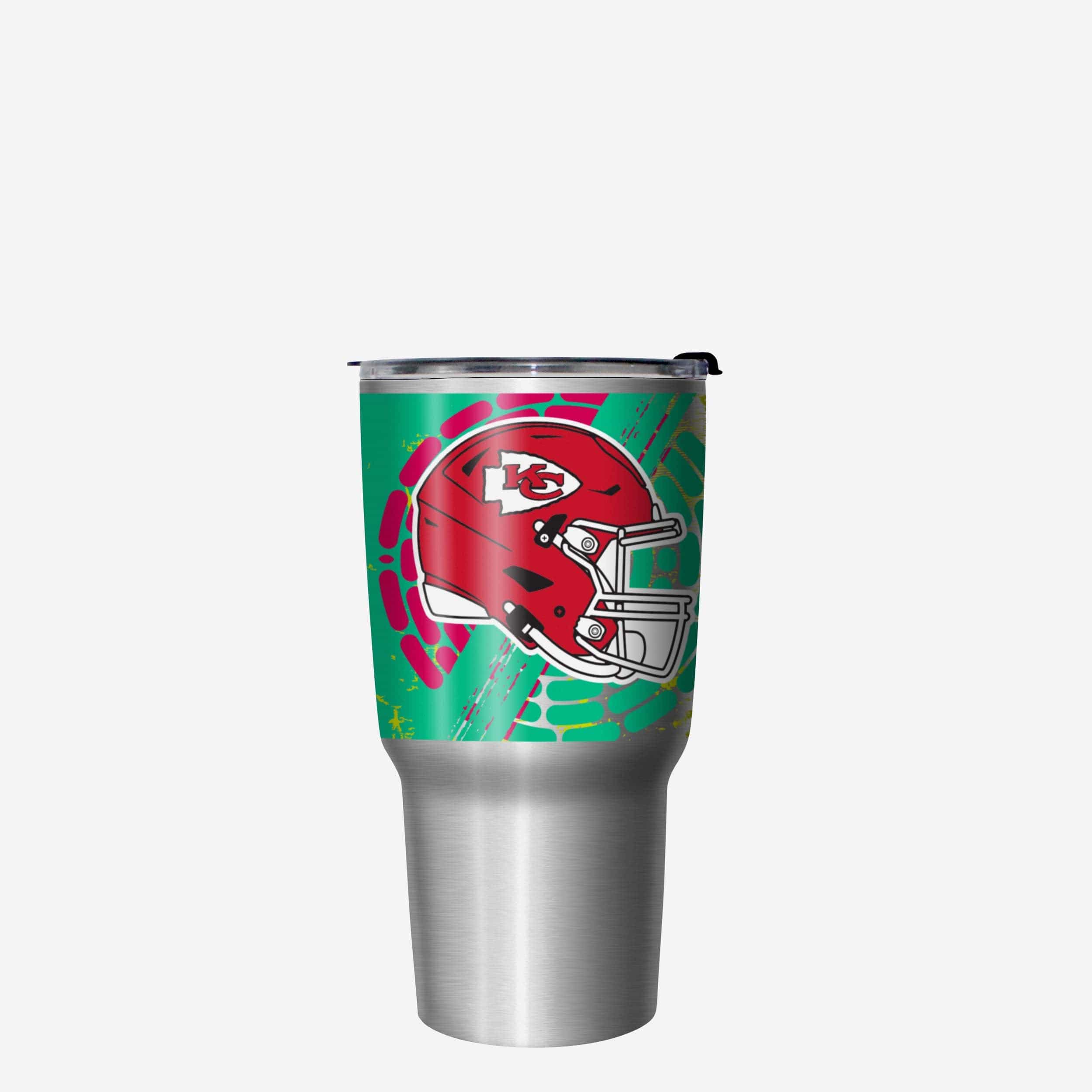 Kansas City Chiefs vs Philadelphia Eagles Super Bowl LIX Silver 27 oz Stainless Steel Tumbler - Image 3