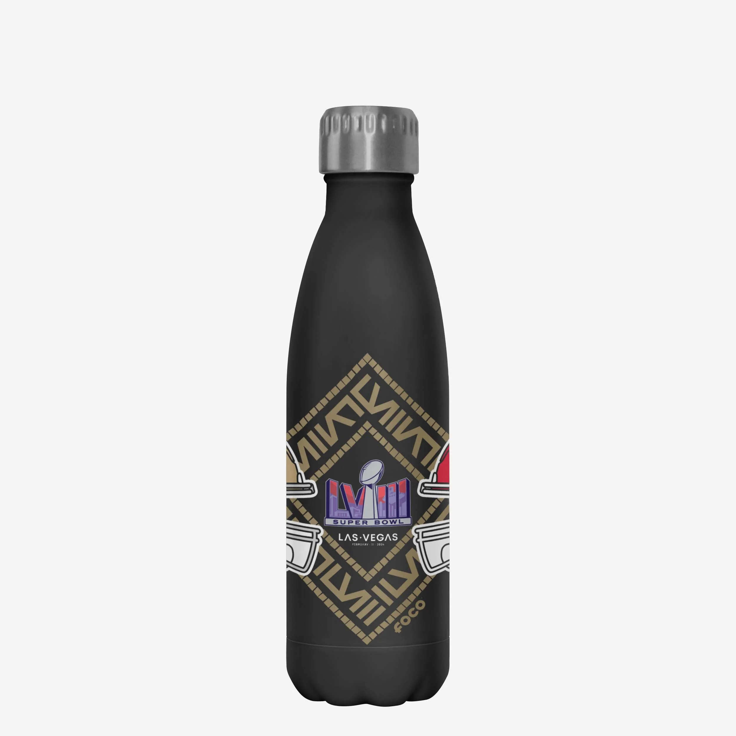 Kansas City Chiefs vs San Francisco 49ers Super Bowl LVIII Black 17 oz Stainless Steel Bottle