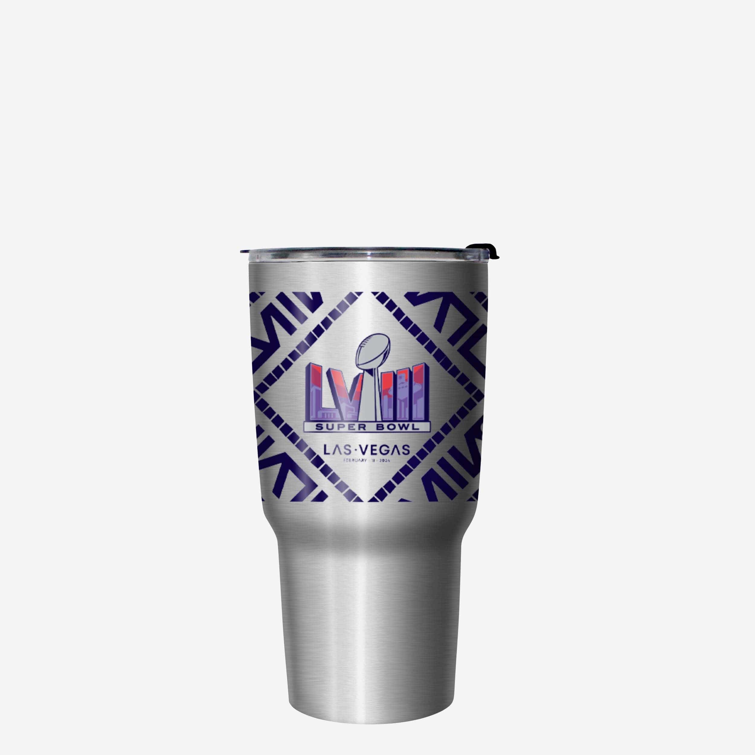 Kansas City Chiefs vs San Francisco 49ers Super Bowl LVIII Silver 27 oz Stainless Steel Tumbler