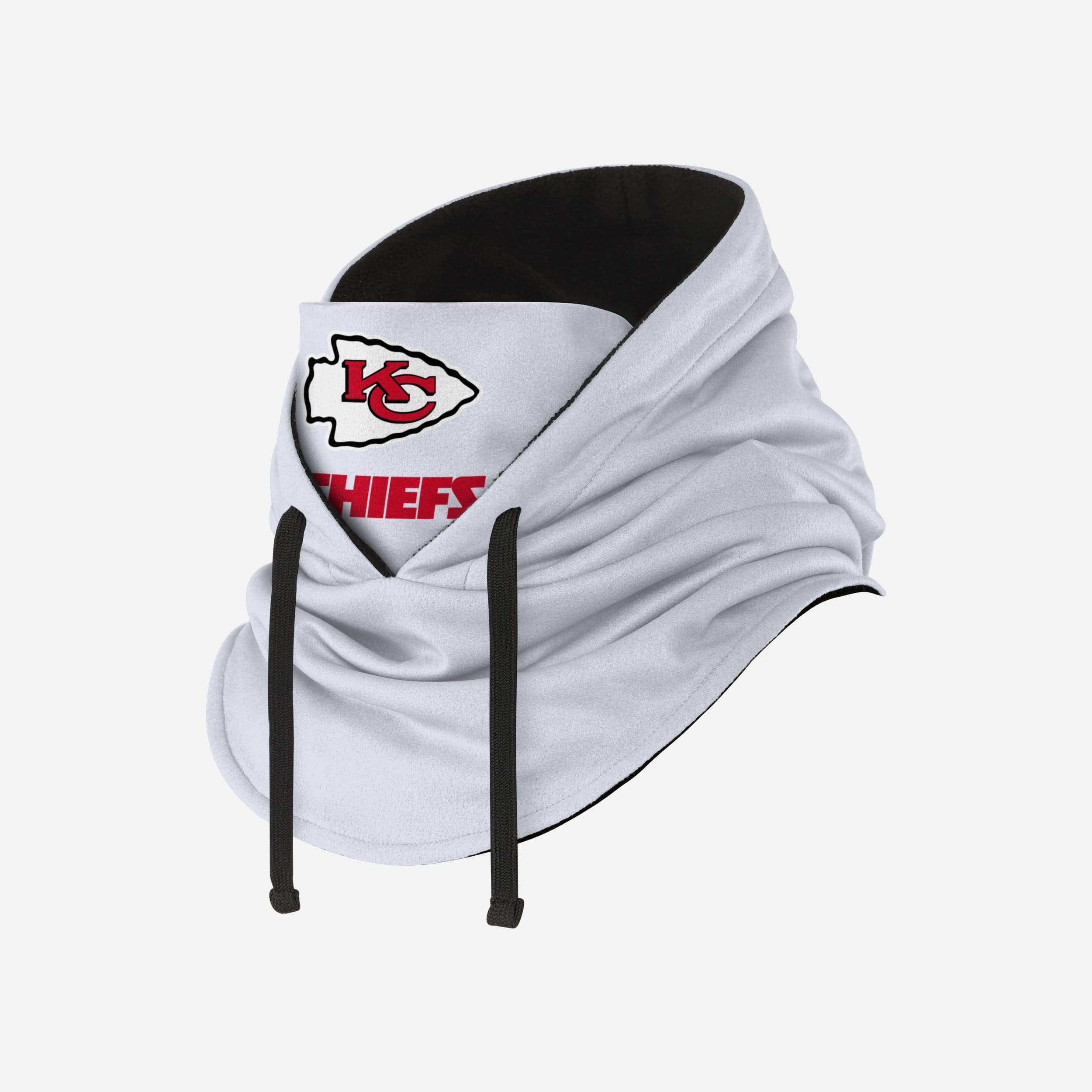 Kansas City Chiefs White Drawstring Hooded Gaiter - Image 2