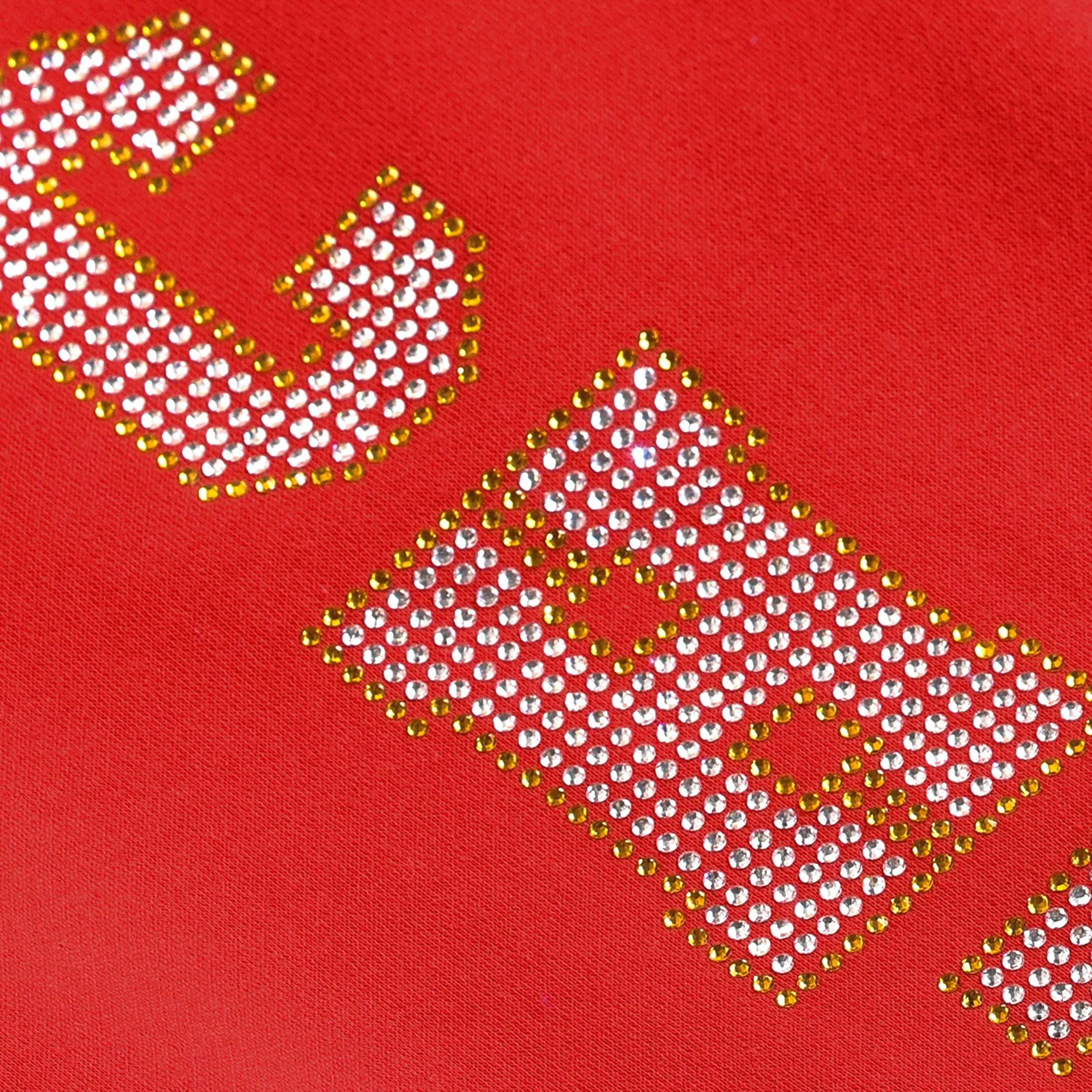 Kansas City Chiefs Womens Big Wordmark Rhinestone Sweatpants - Image 4