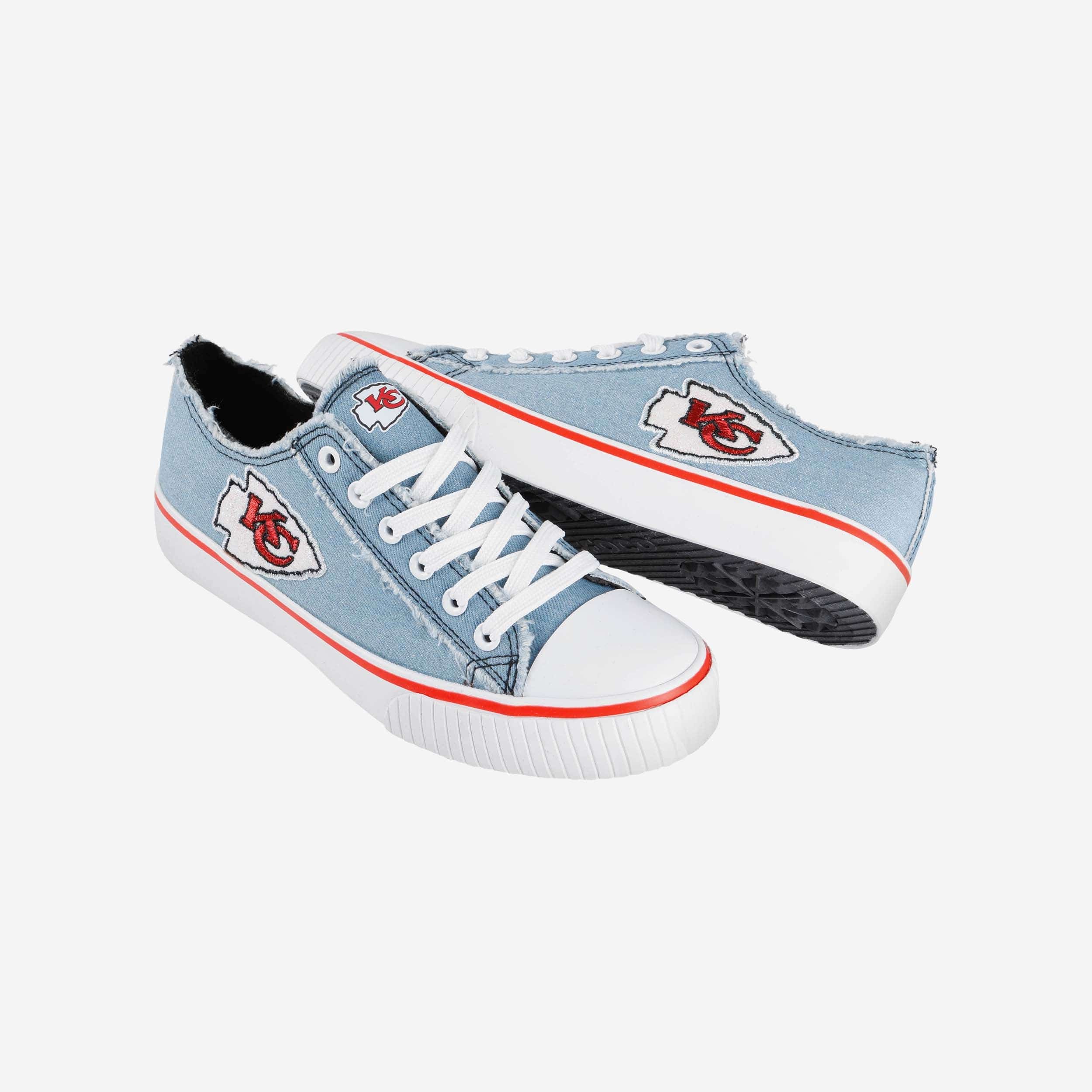 Kansas City Chiefs Womens Denim Low Top Canvas Shoe - Image 4
