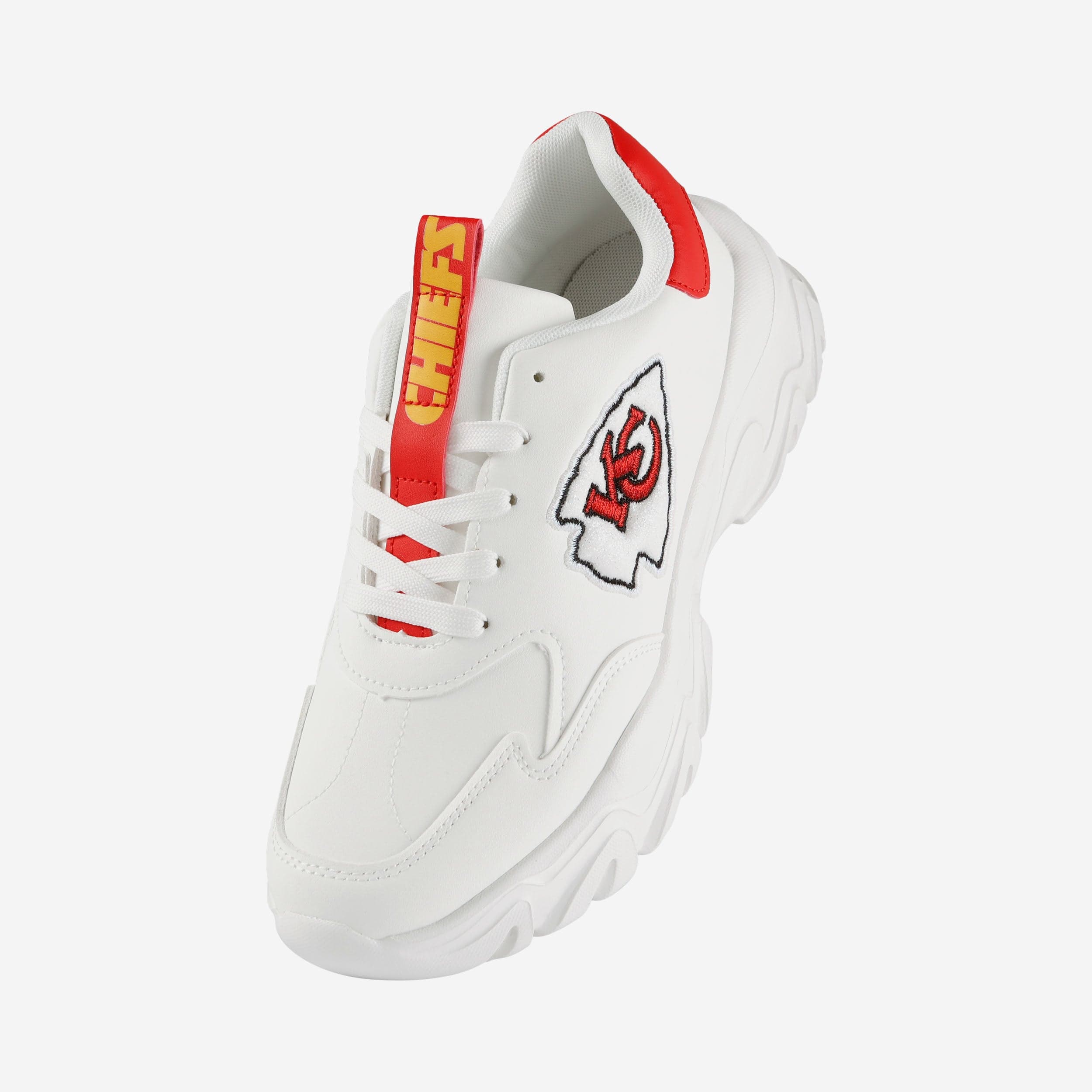 Kansas City Chiefs Womens Glitter Big Logo Vintage White Chunky Sneaker - Image 2