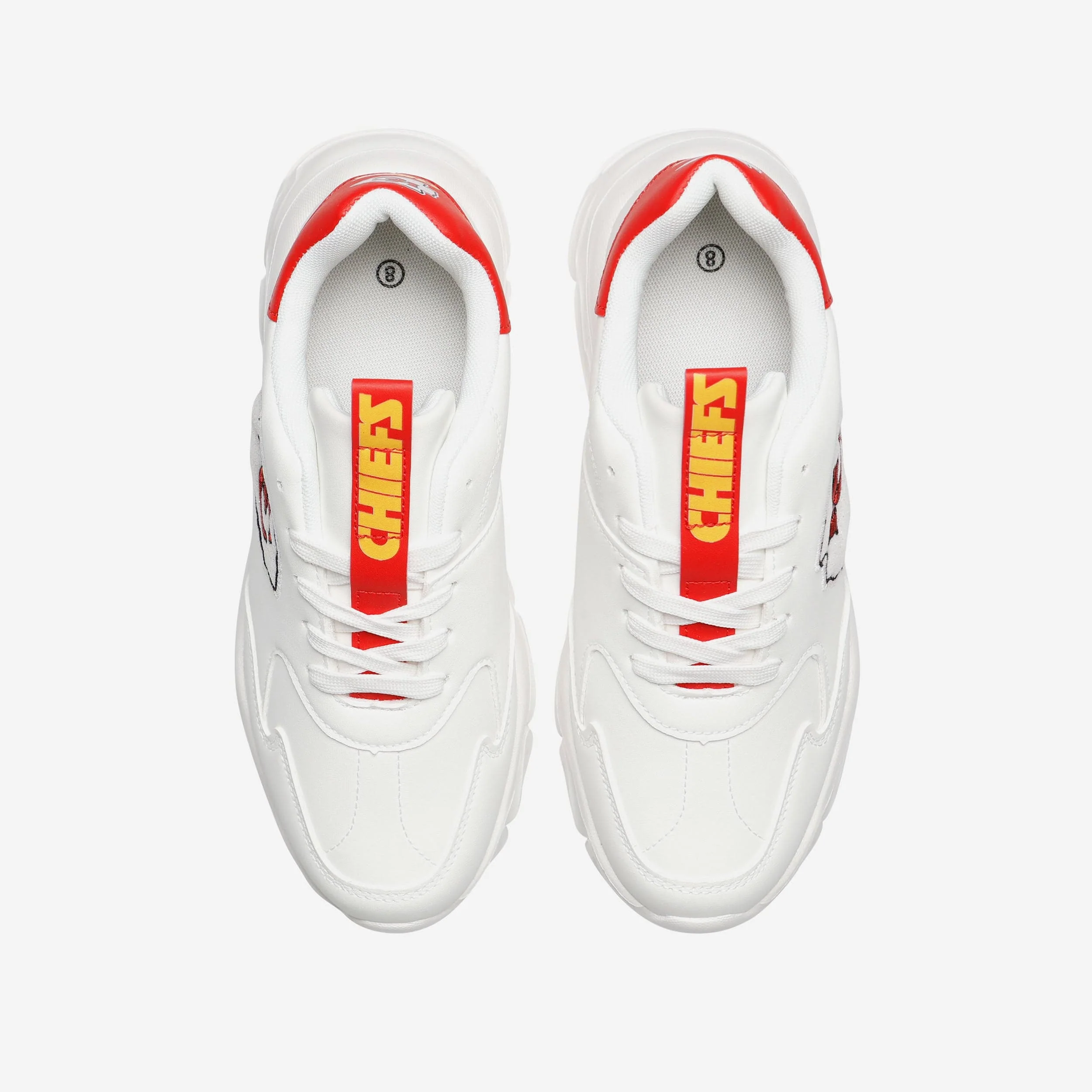 Kansas City Chiefs Womens Glitter Big Logo Vintage White Chunky Sneaker - Image 4