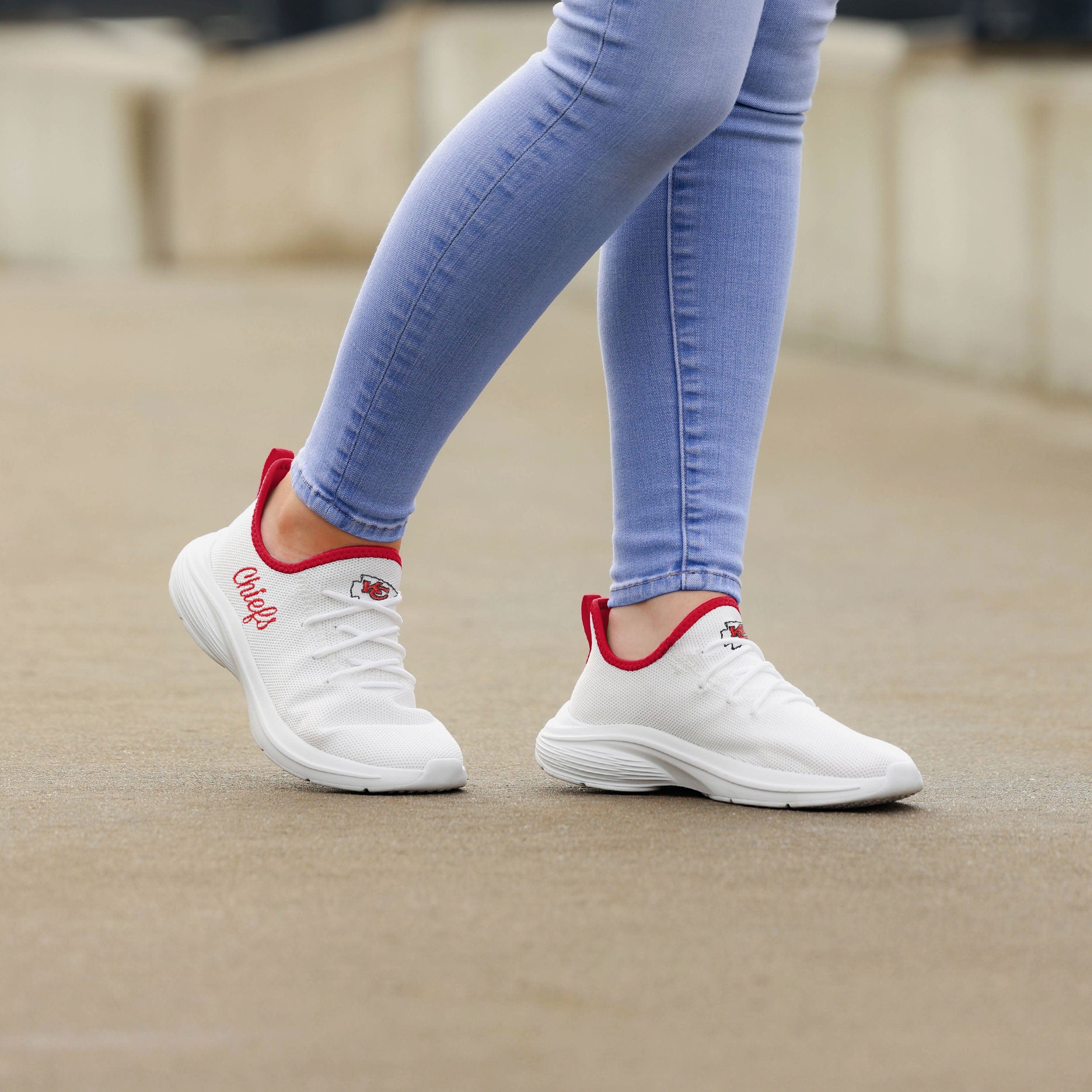 Kansas City Chiefs Womens Midsole White Sneakers - Image 3