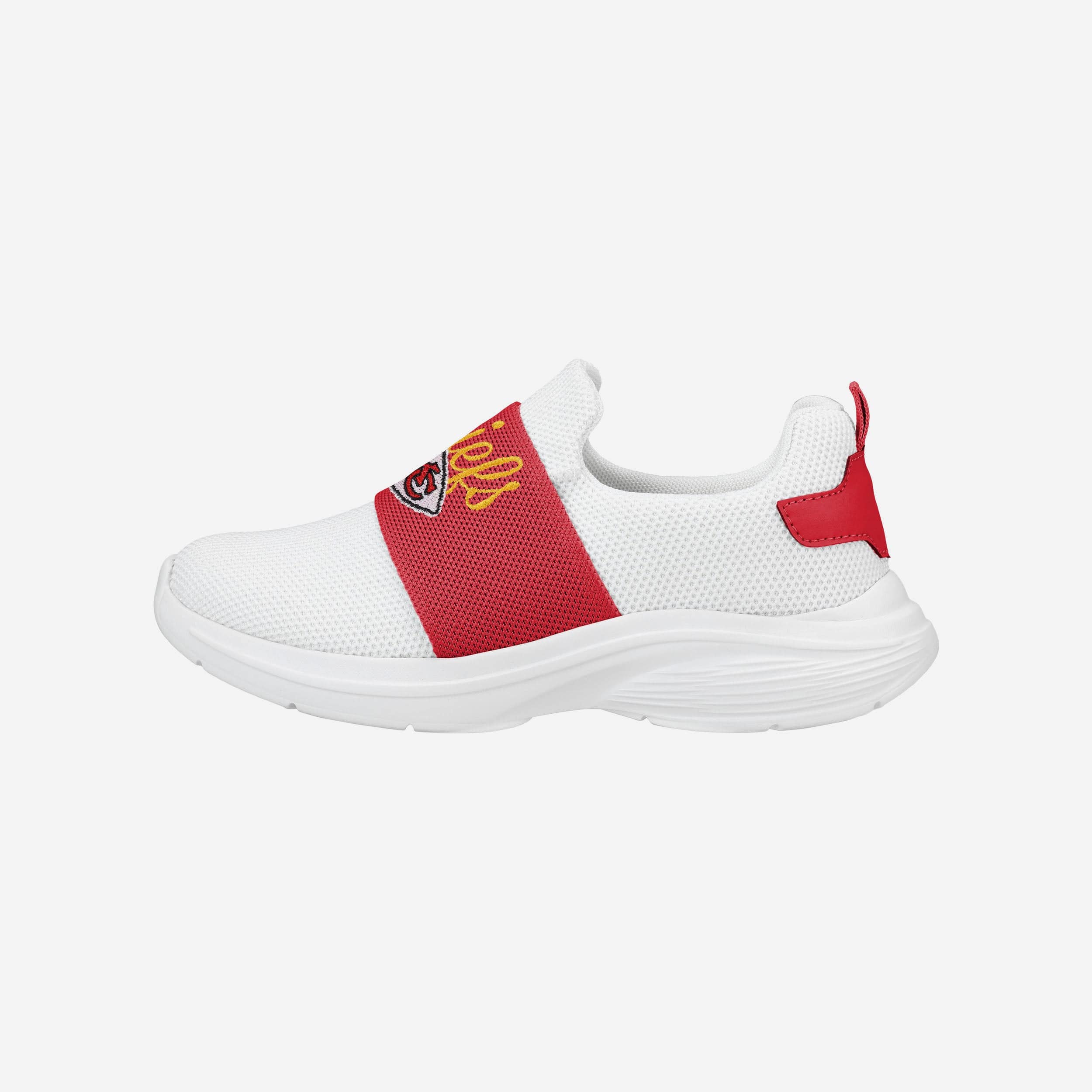 Kansas City Chiefs Womens Script Wordmark White Slip On Sneakers