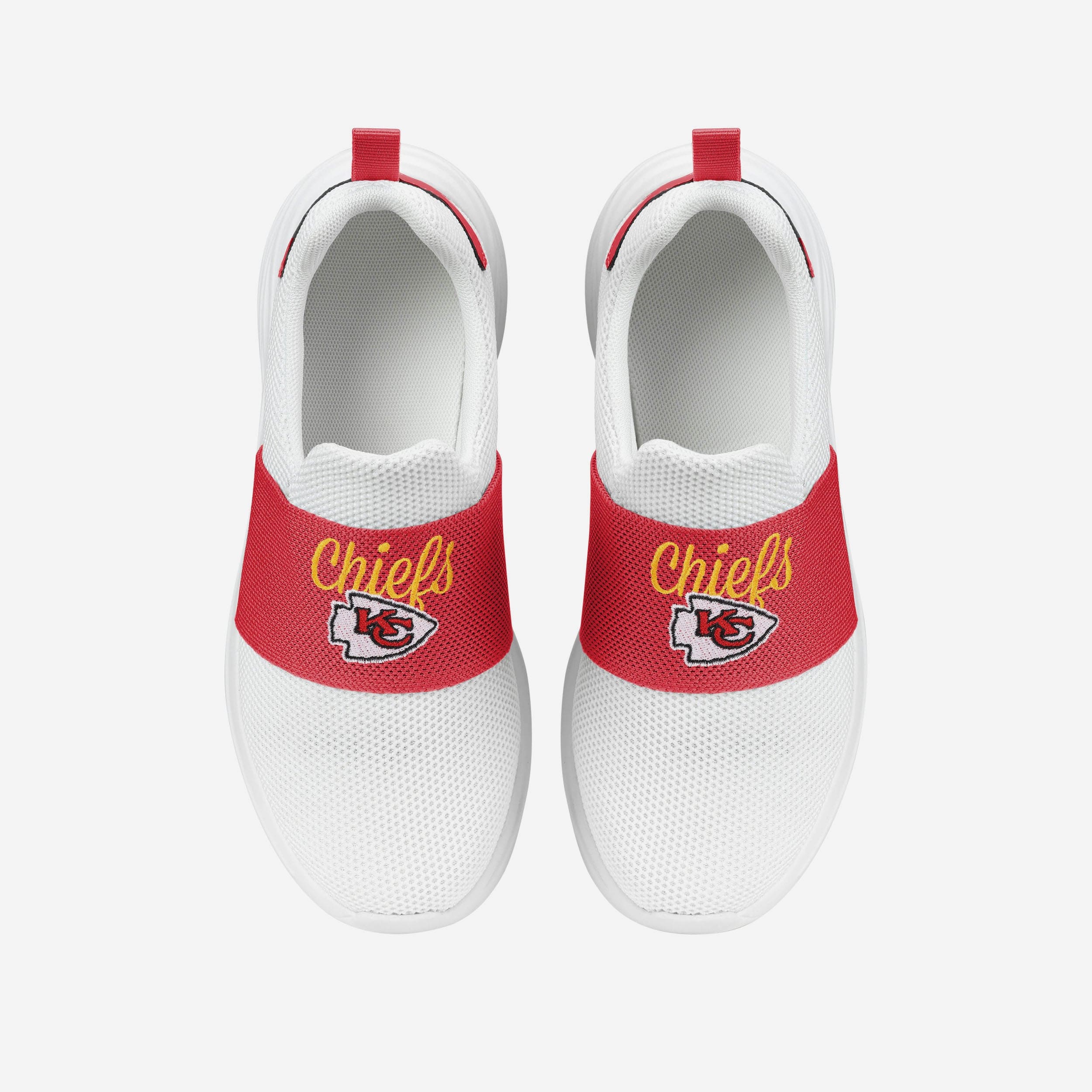 Kansas City Chiefs Womens Script Wordmark White Slip On Sneakers - Image 4