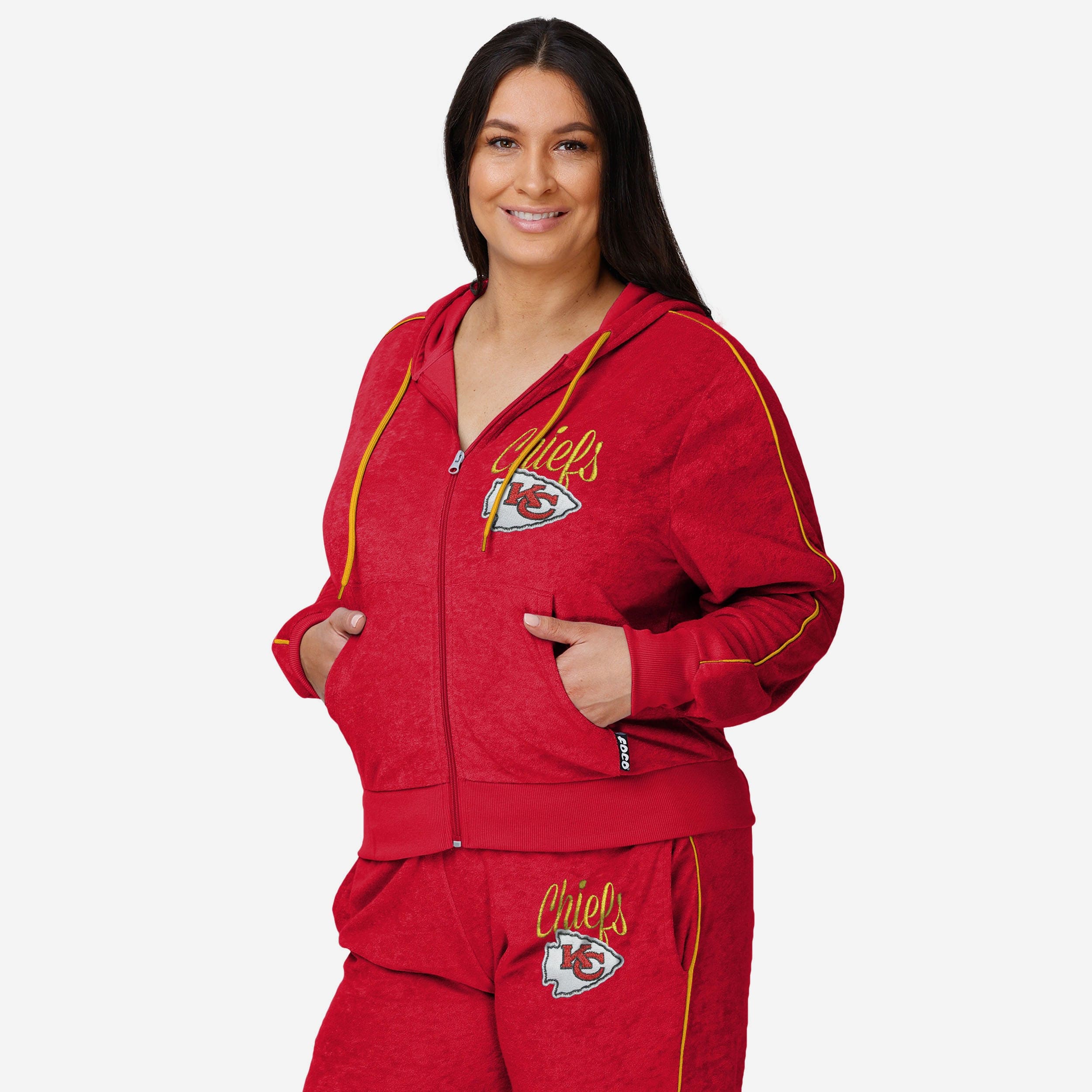 Kansas City Chiefs Womens Terry Knit Zip Up Top