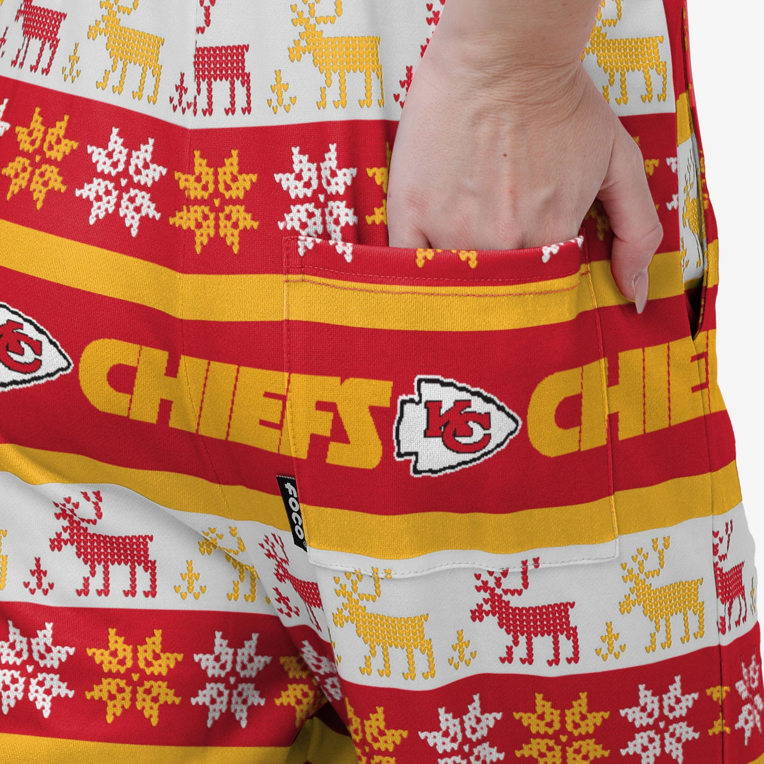 Kansas City Chiefs Womens Ugly Home Gating Bib Overalls - Image 6