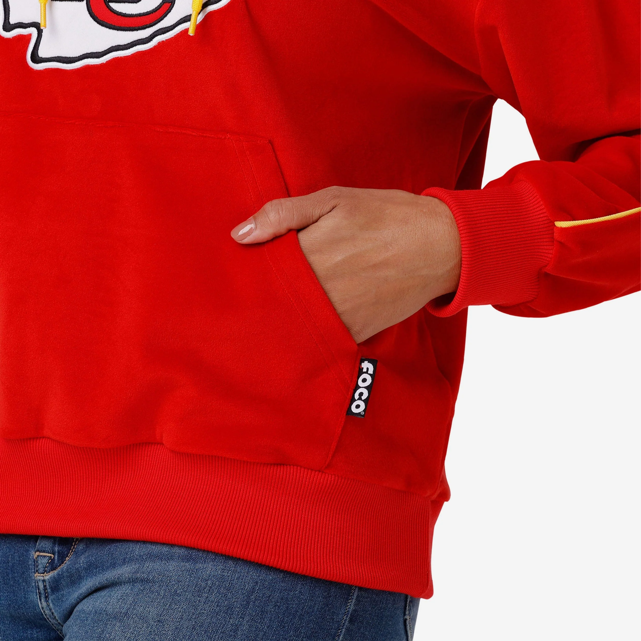 Kansas City Chiefs Womens Velour Hooded Sweatshirt - Image 3