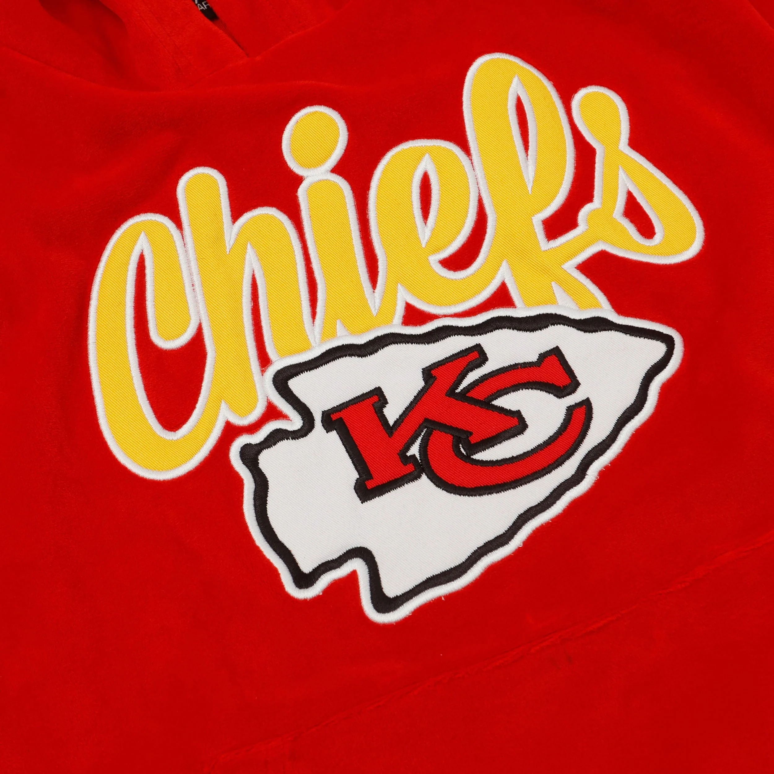 Kansas City Chiefs Womens Velour Hooded Sweatshirt - Image 4