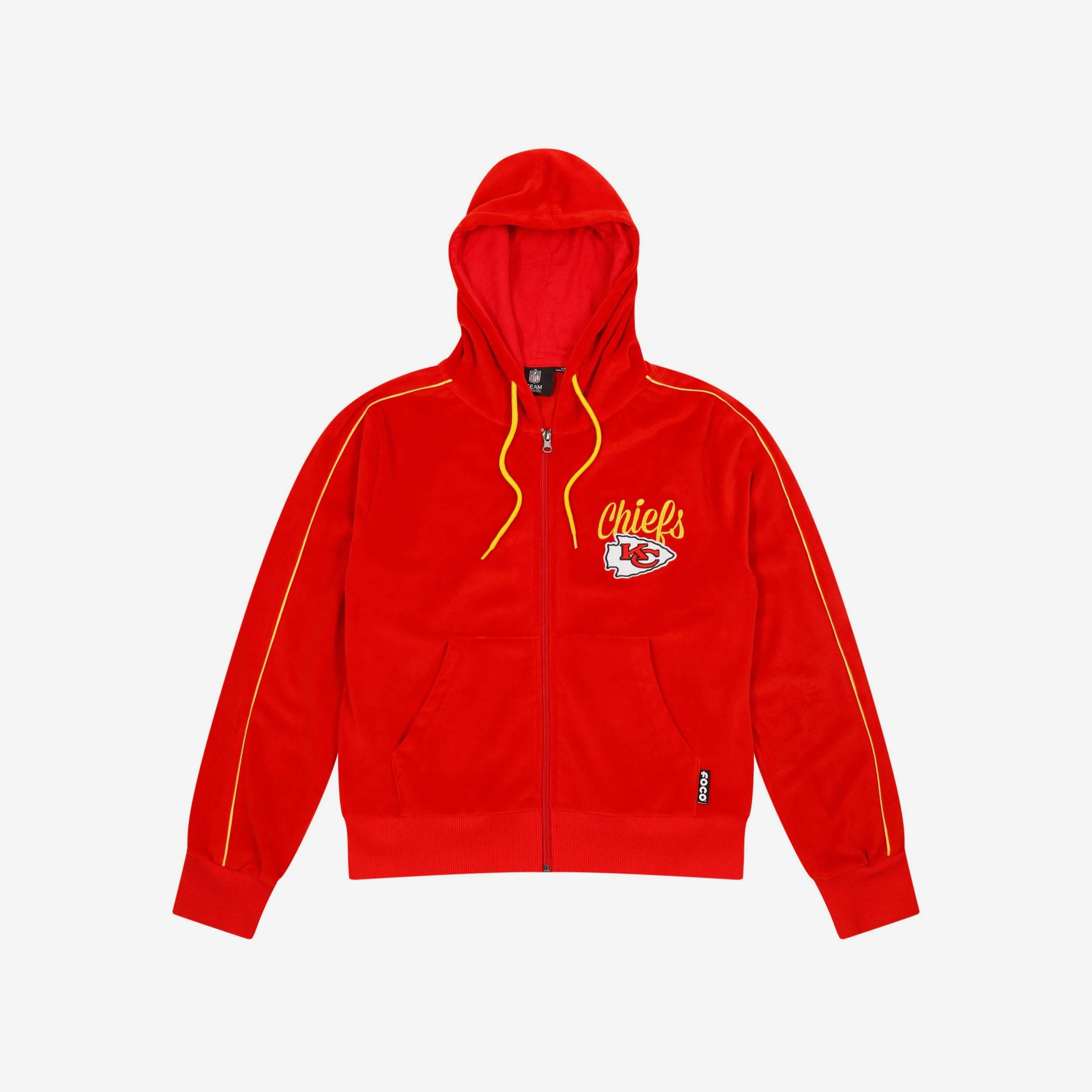 Kansas City Chiefs Womens Velour Zip Up Top - Image 4