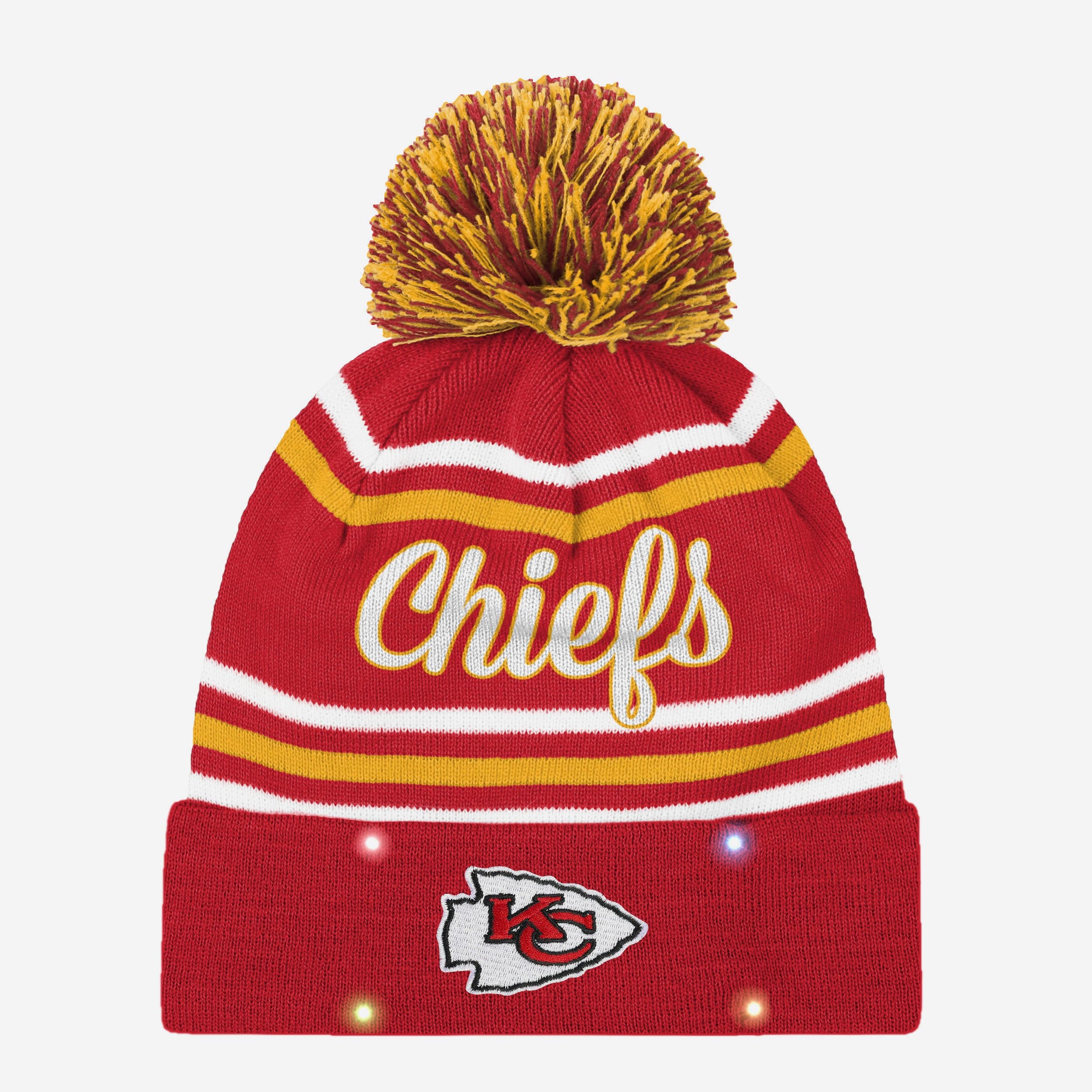 Kansas City Chiefs Womens Wordmark Script Light Up Beanie - Image 2