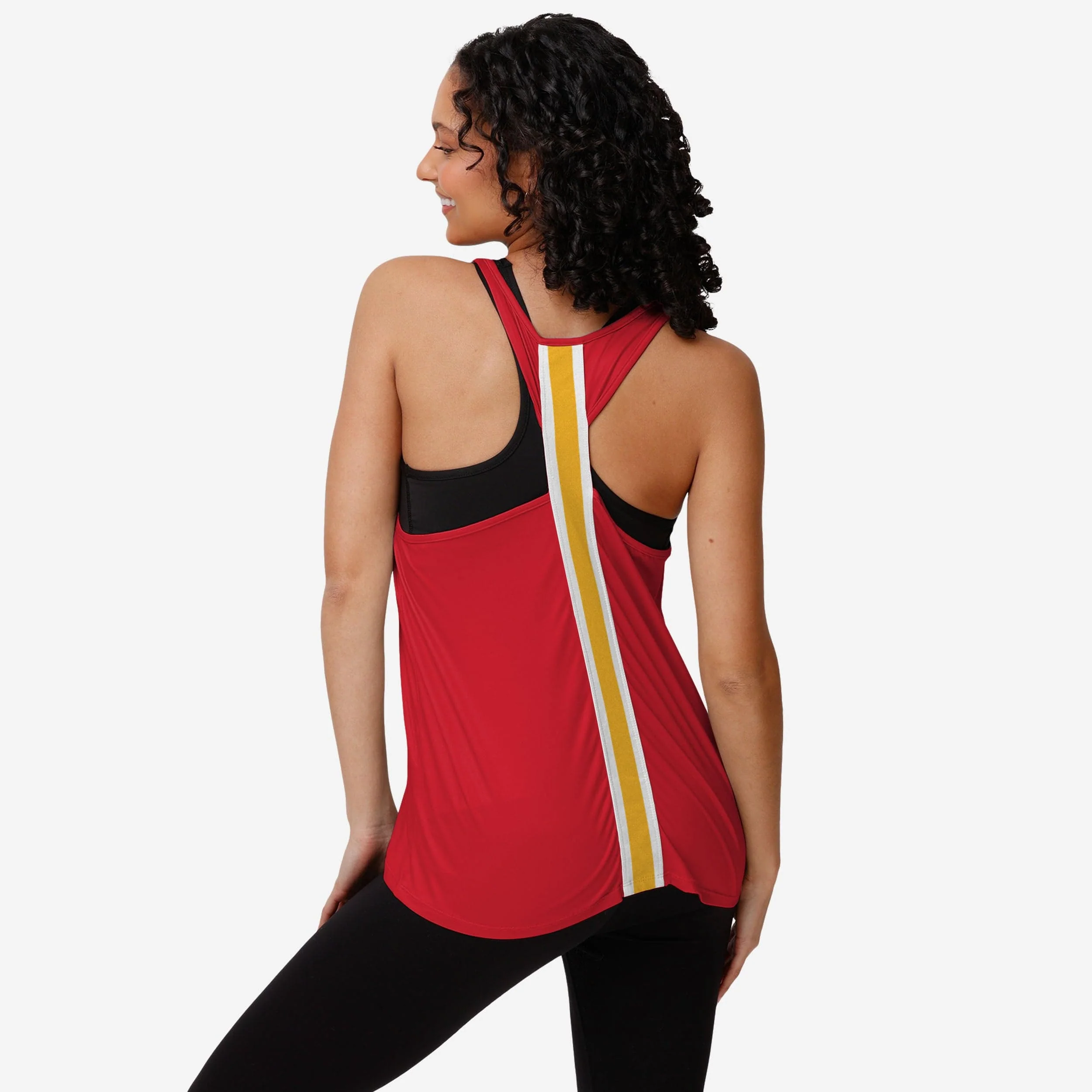 Kansas City Chiefs Womens Wordmark Team Stripe Sleeveless Top - Image 2