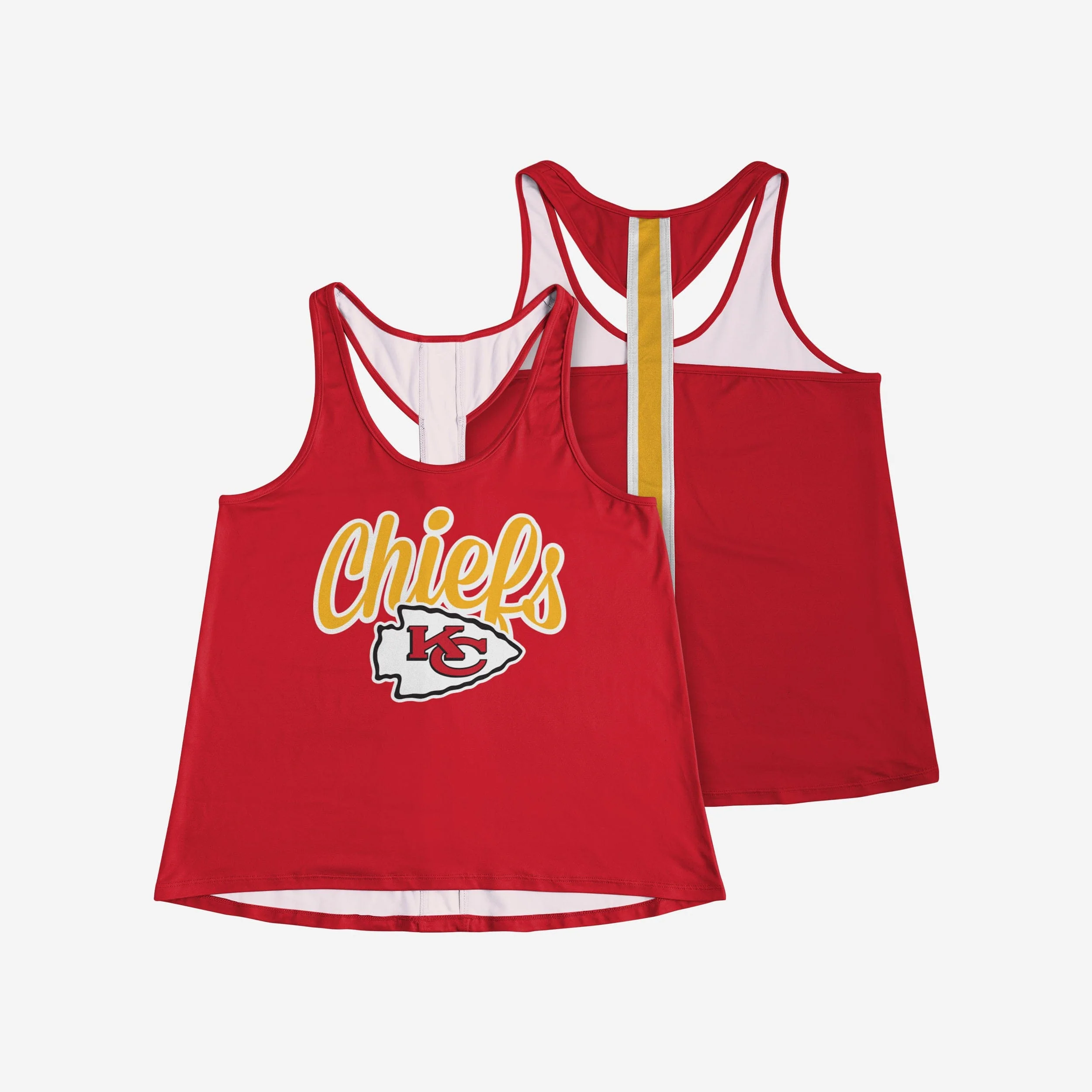 Kansas City Chiefs Womens Wordmark Team Stripe Sleeveless Top - Image 3