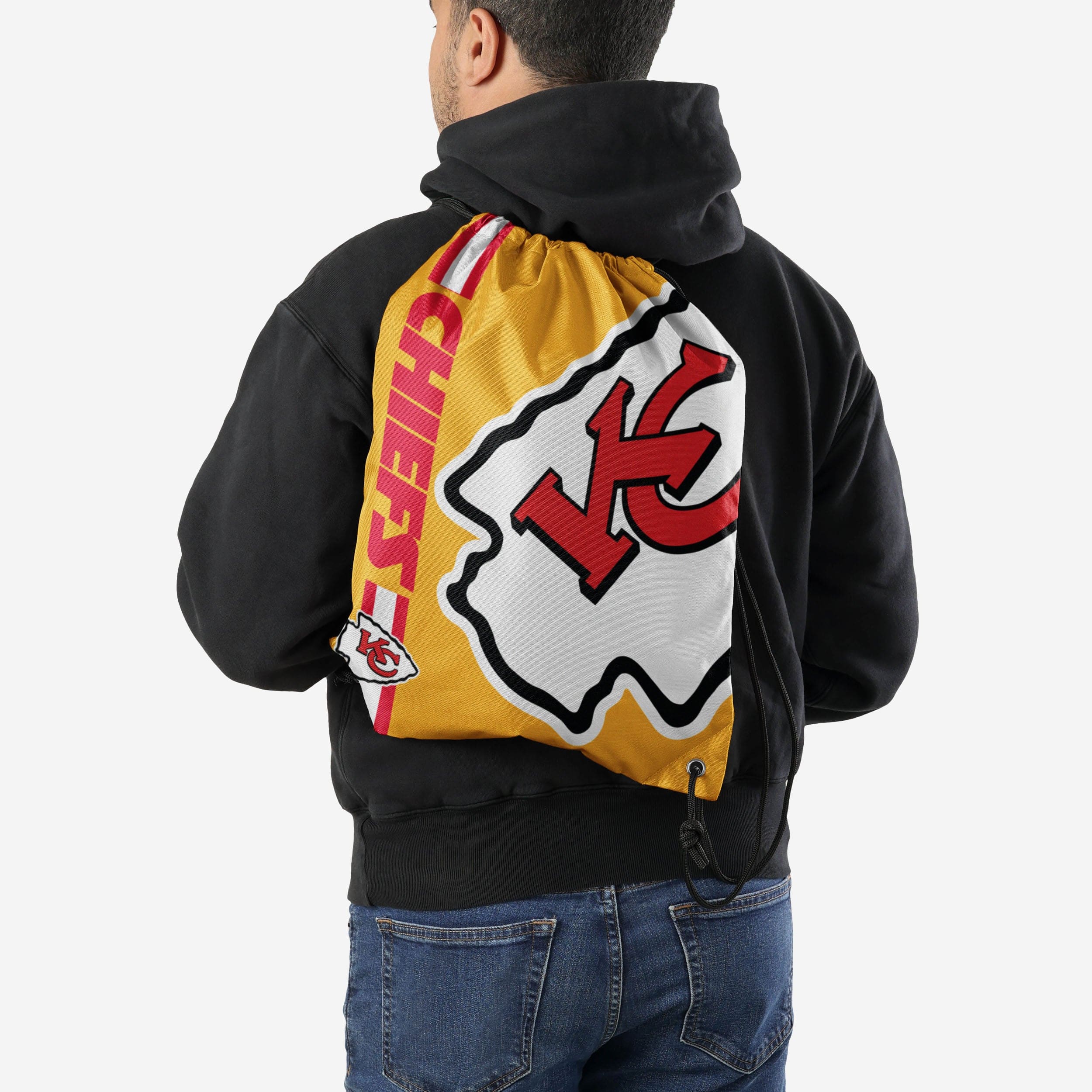 Kansas City Chiefs Yellow Alternate Color Big Logo Drawstring Backpack - Image 2