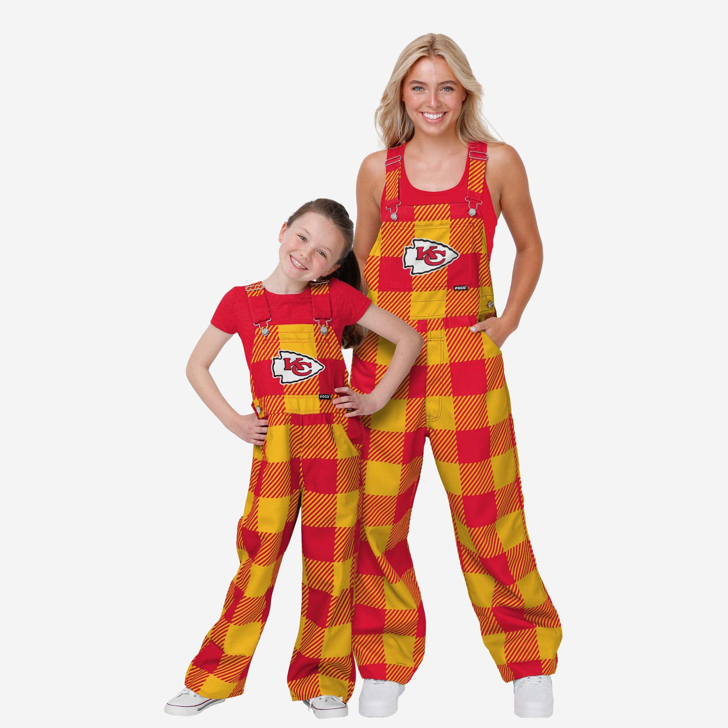 Kansas City Chiefs Youth Plaid Bib Overalls - Image 3