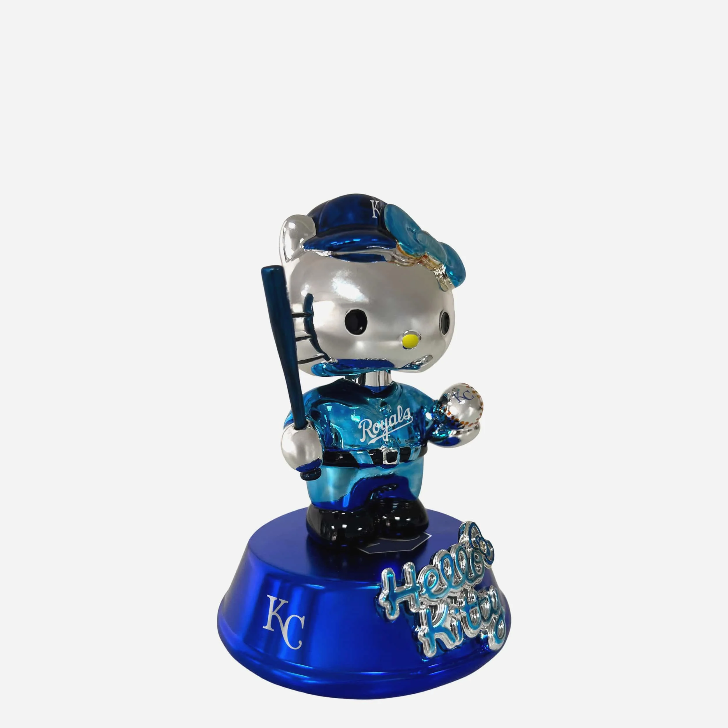 Kansas City Royals Hello Kitty® Electroplated Edition Mini Bobblehead - Image 4
