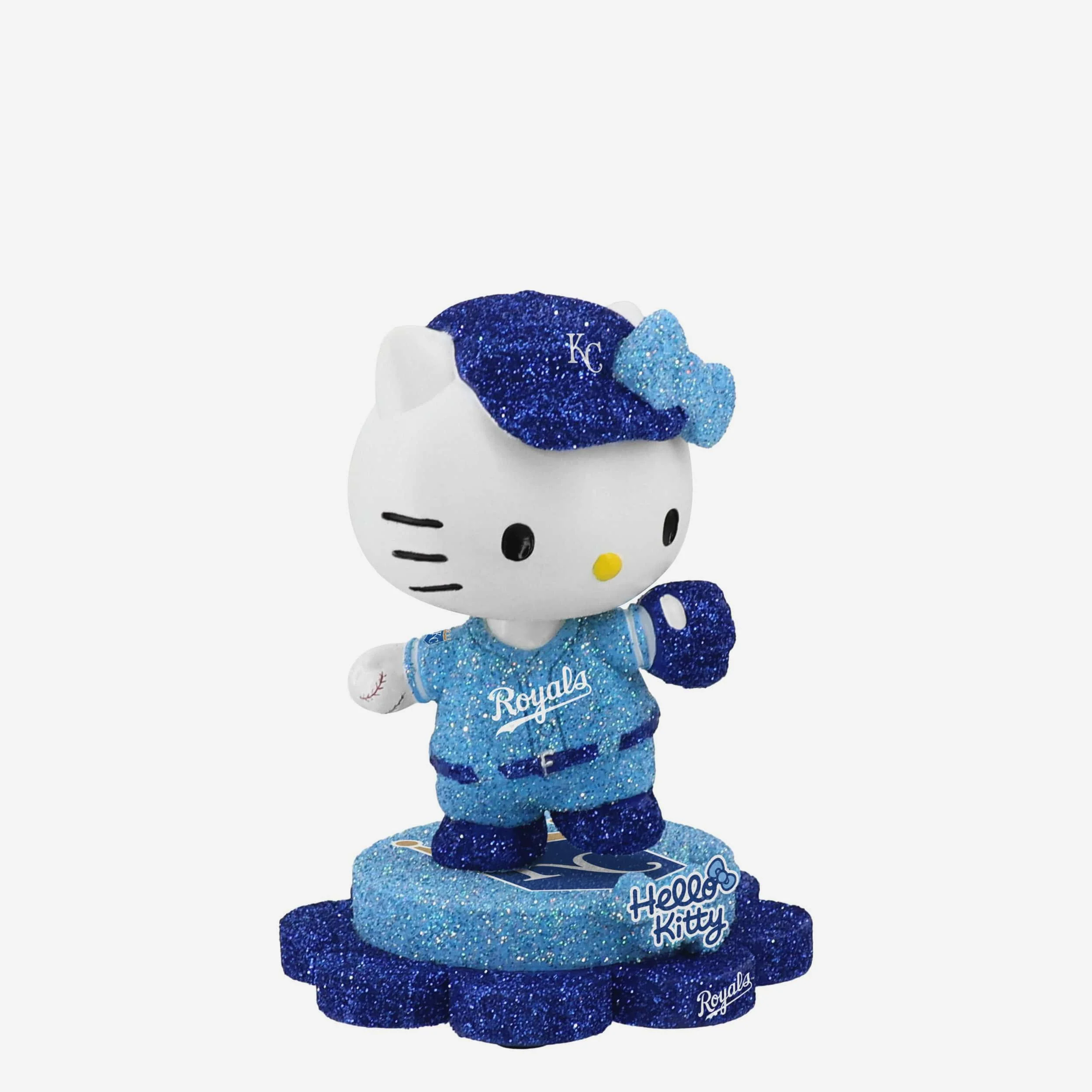 Kansas City Royals Hello Kitty® Glitter Mini Bobblehead - Image 4