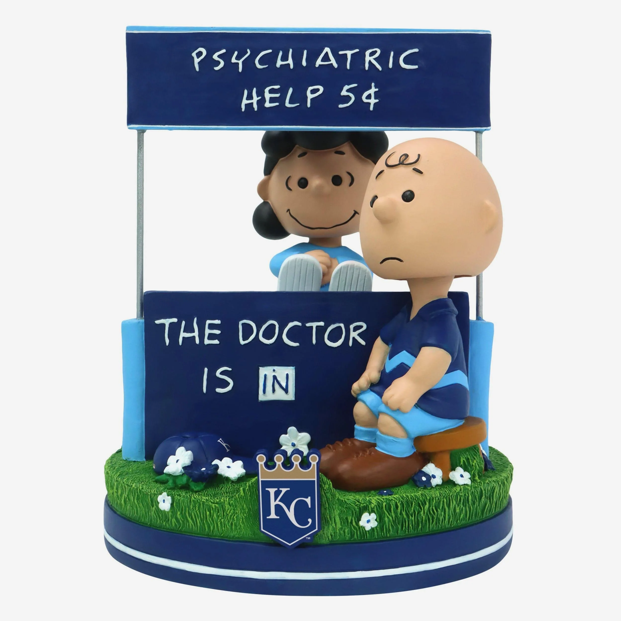 Kansas City Royals Lucy & Charlie Brown Peanuts Psychiatry Stand Dual Bobblehead