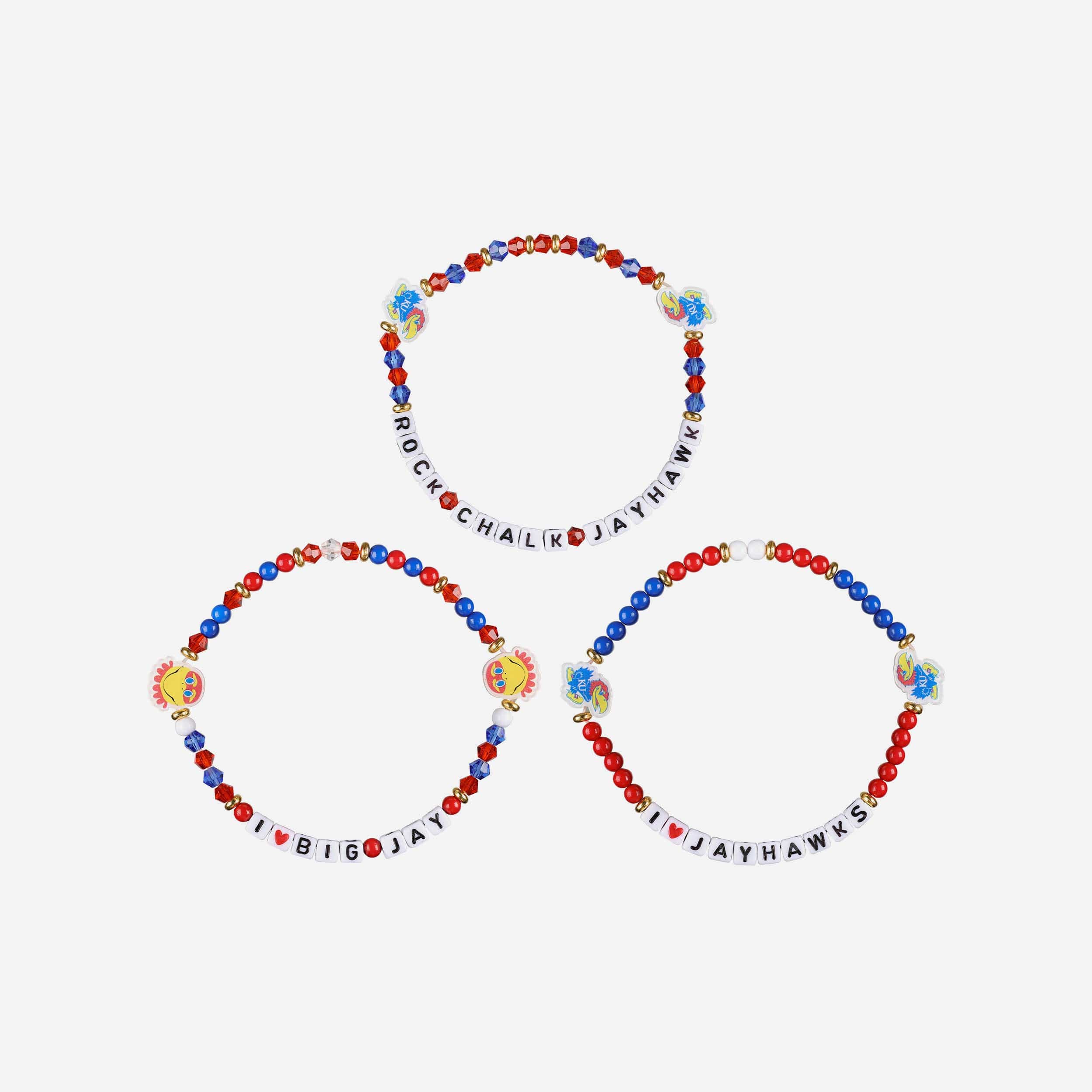 Kansas Jayhawks 3 Pack Friendship Bracelet - Image 3