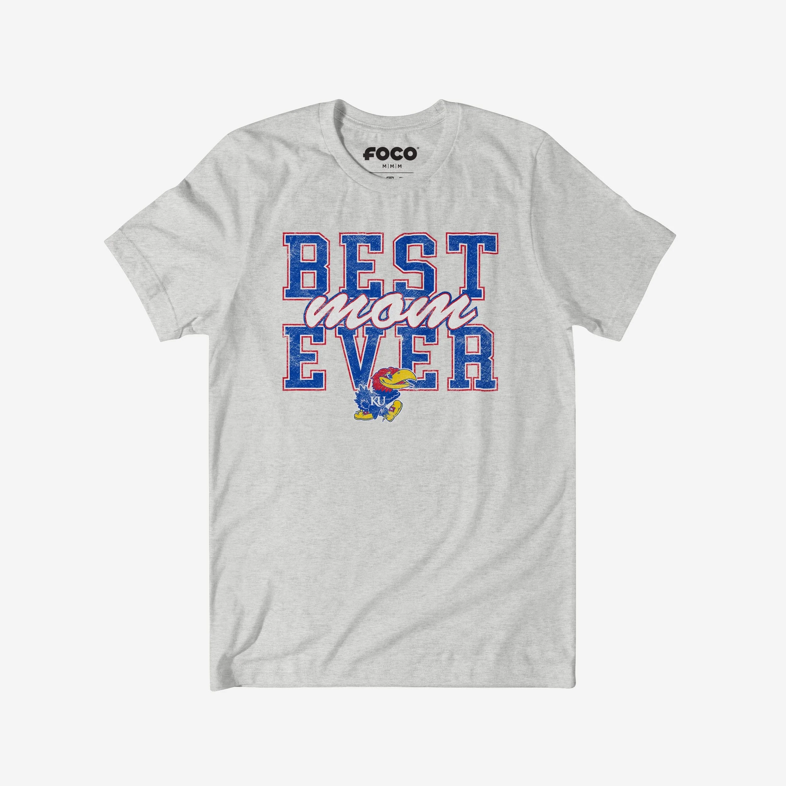 Kansas Jayhawks Best Mom Ever Stacked T-Shirt