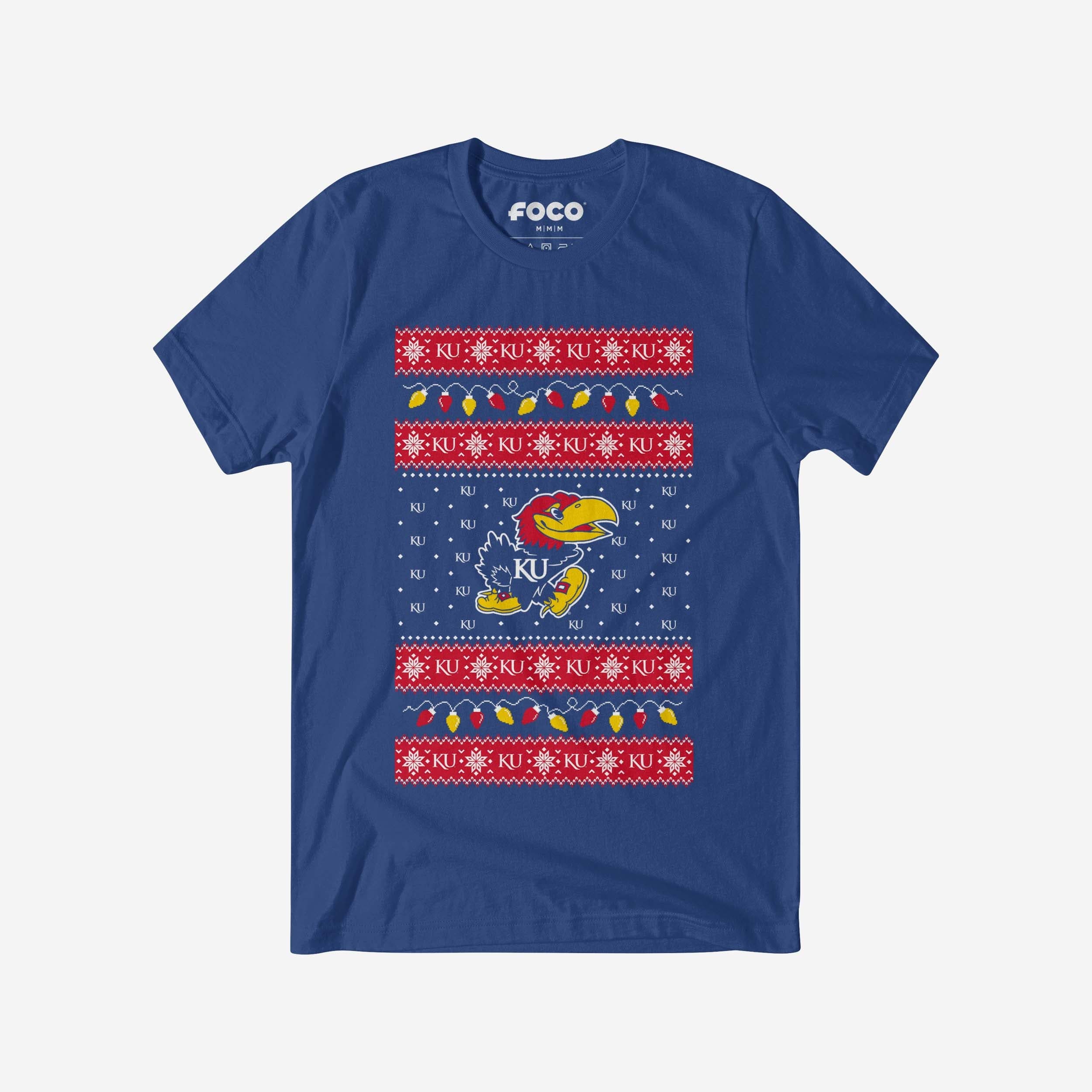 Kansas Jayhawks Holiday Lights Sweater T-Shirt