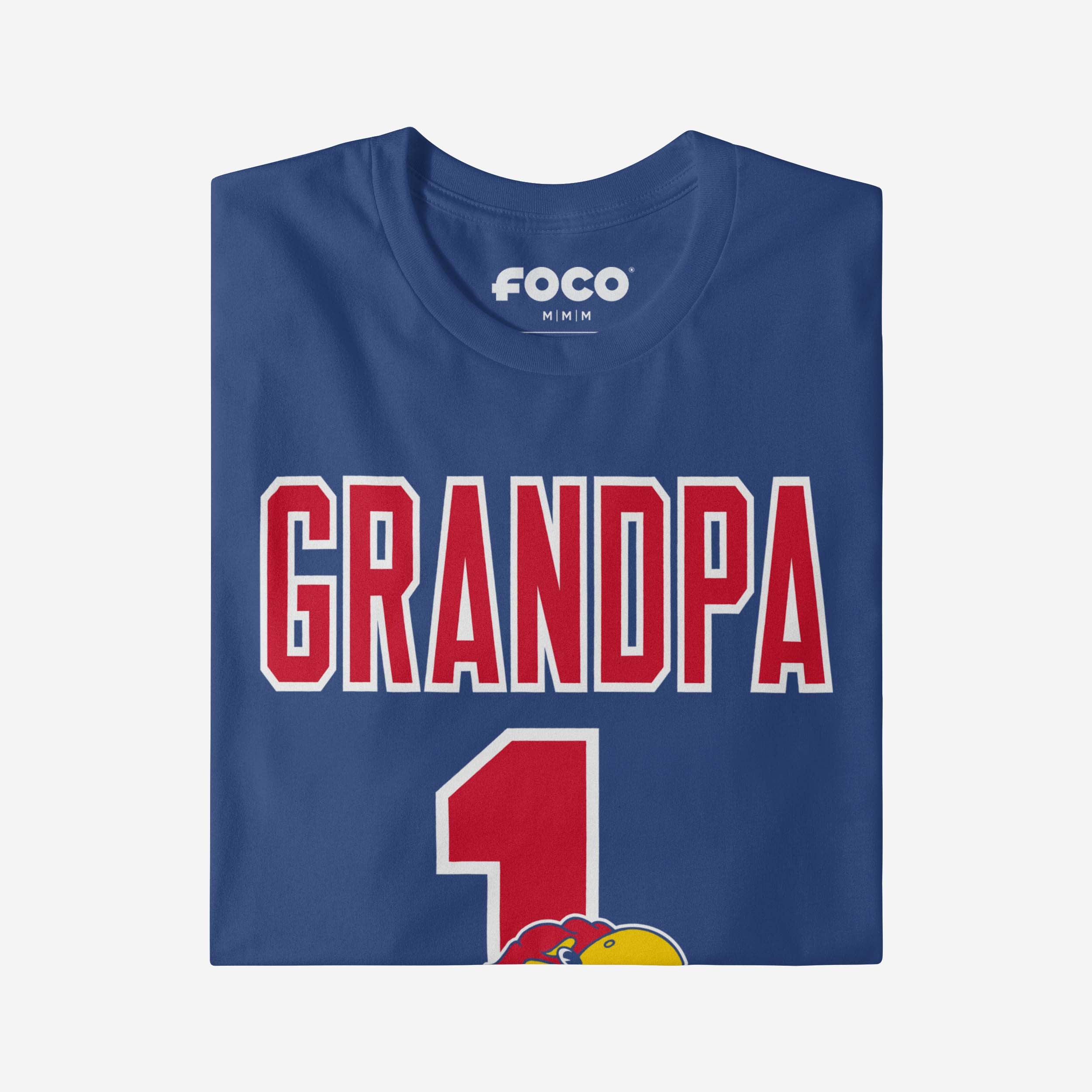 Kansas Jayhawks Number 1 Grandpa T-Shirt - Image 3