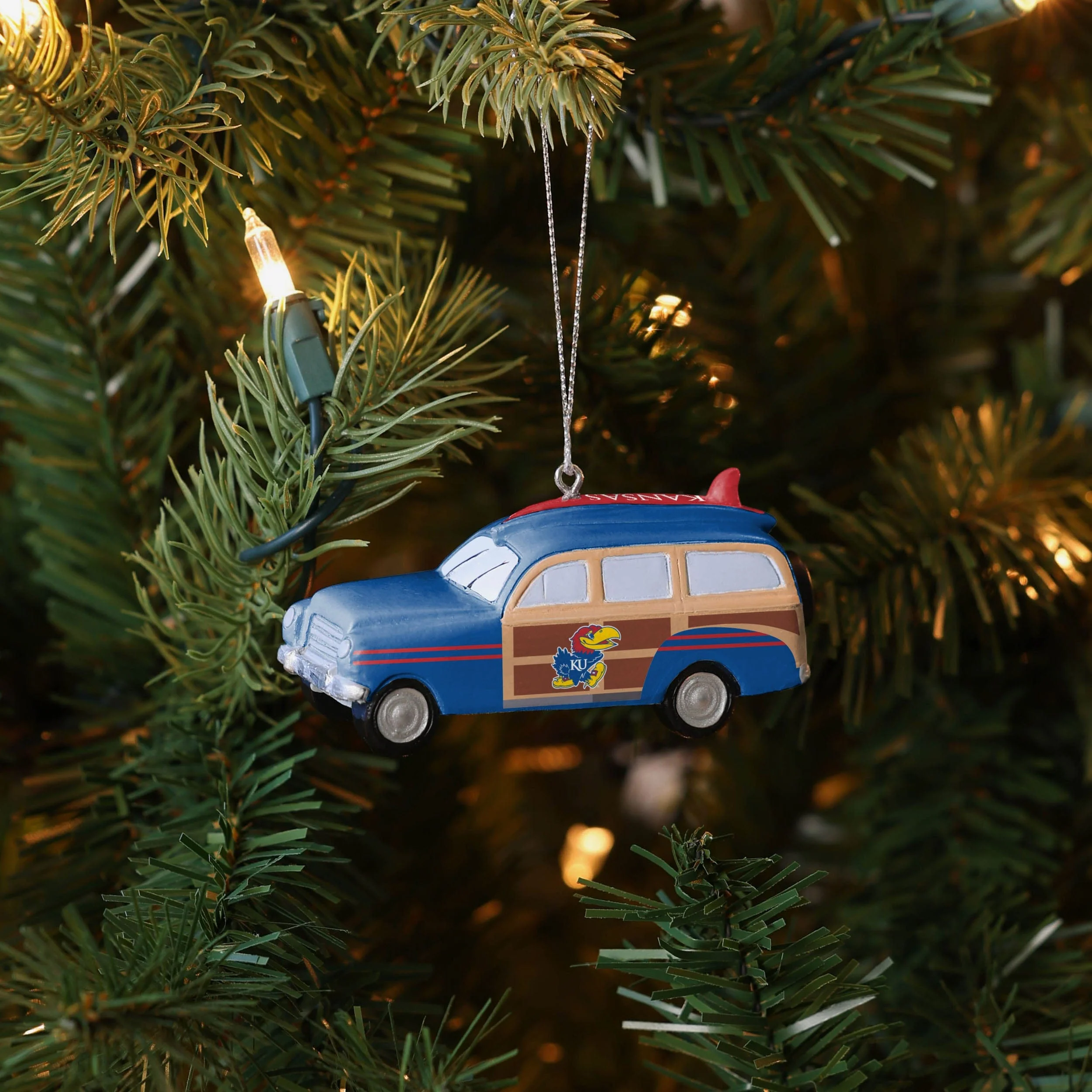 Kansas Jayhawks Station Wagon Ornament - Image 4