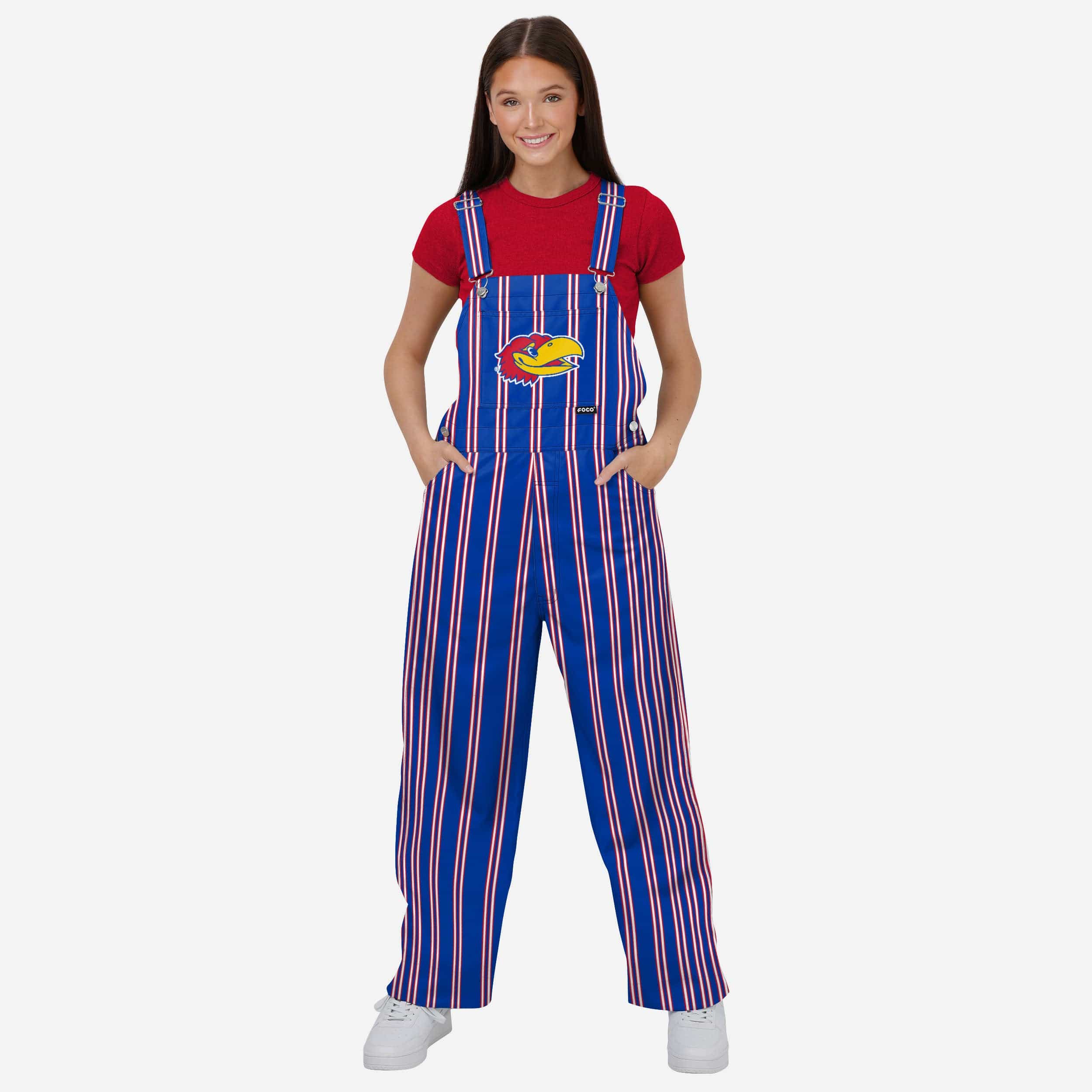 Kansas Jayhawks Womens Sideline Spirit Bib Overalls
