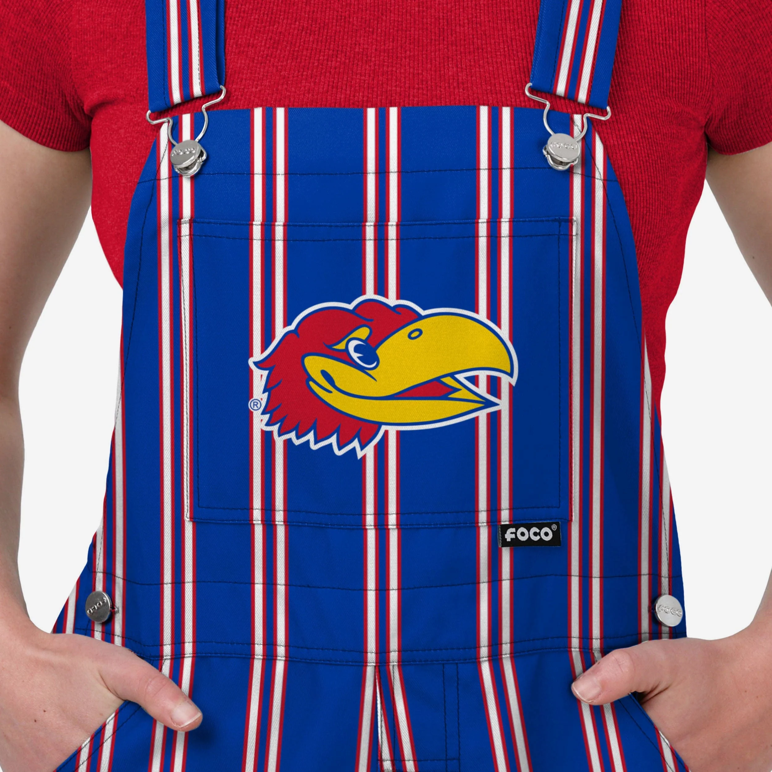 Kansas Jayhawks Womens Sideline Spirit Bib Overalls - Image 4