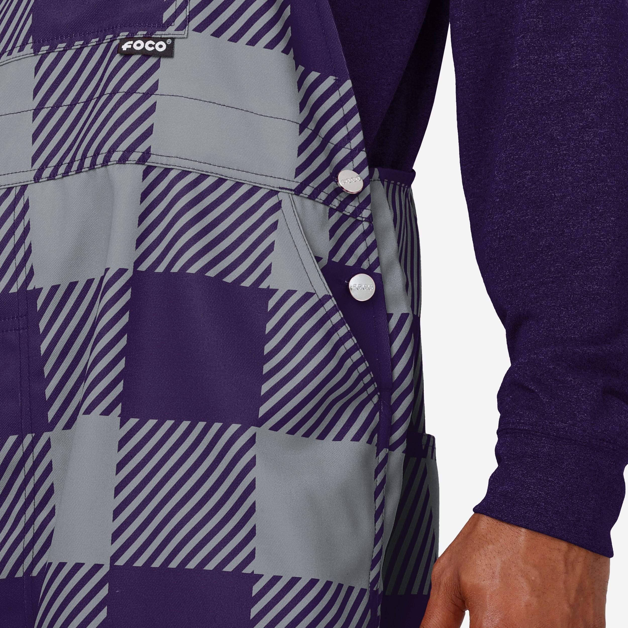 Kansas State Wildcats Mens Plaid Bib Overalls - Image 5